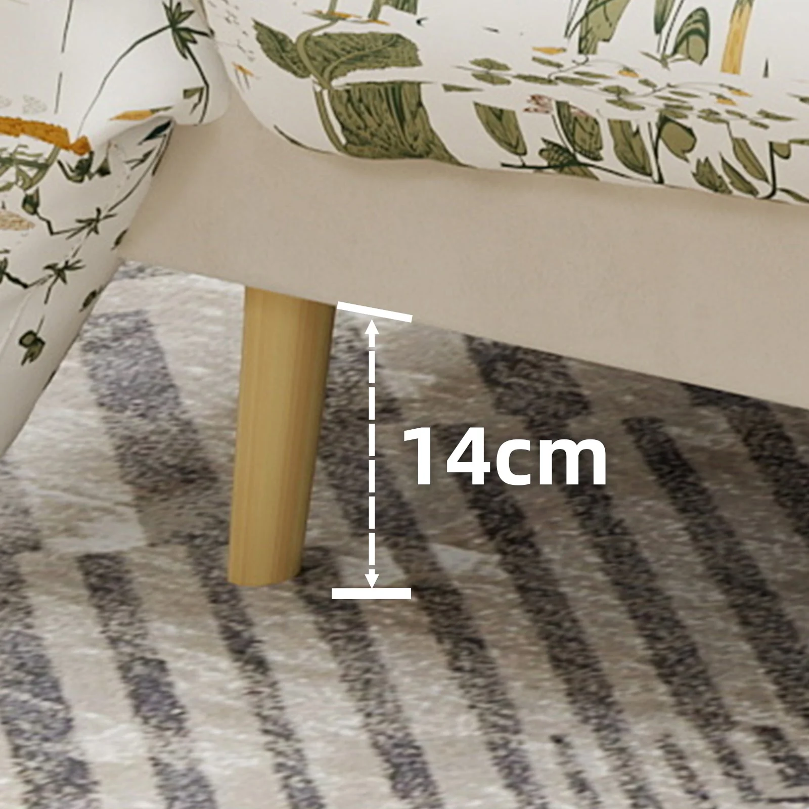 Modern Minimalist Soft Bed, Comfortable Soft Headboard 160x200cm Low Box, Beige - Image 4