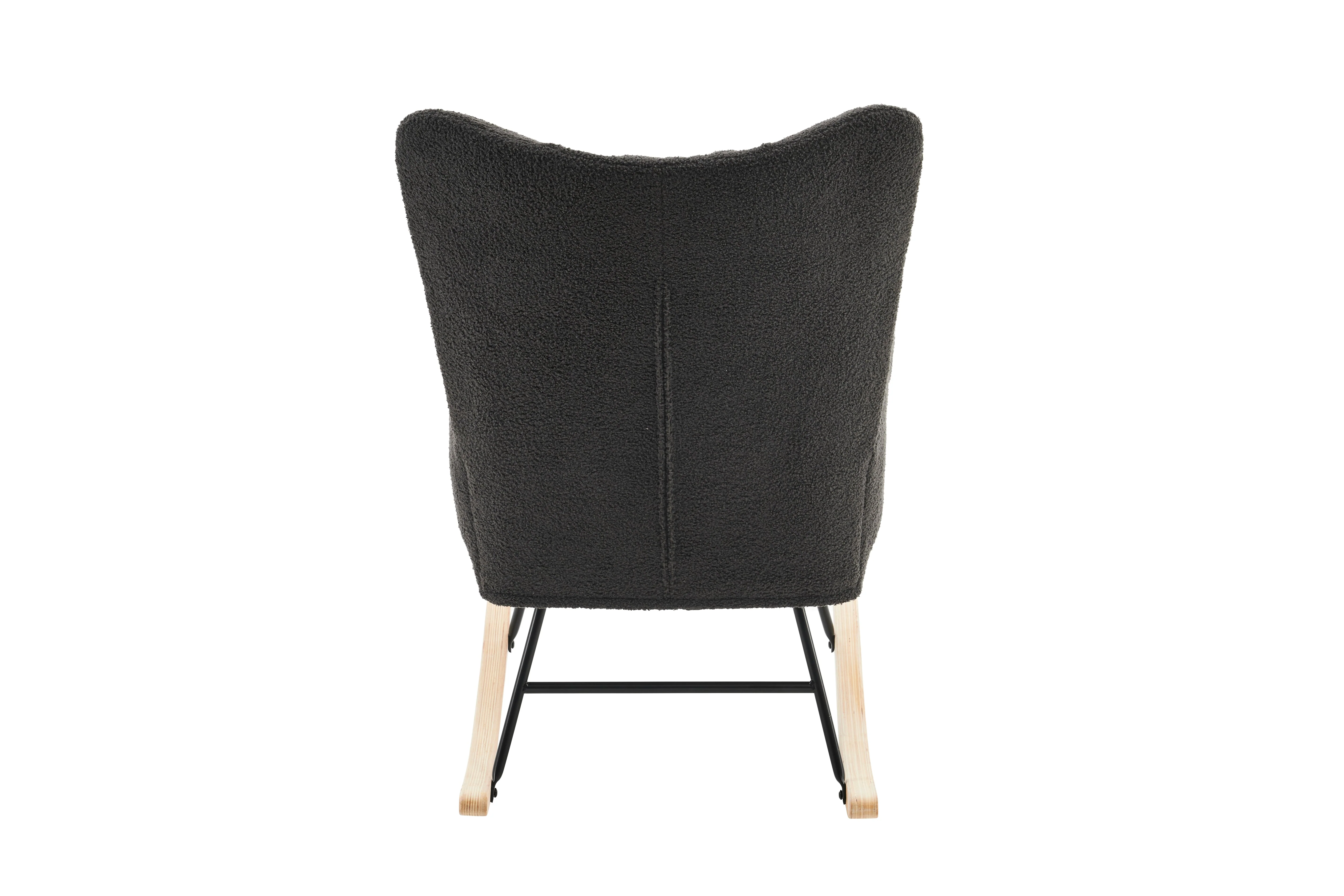 Modern Rocking Chair High Back Armrests - Grey - Image 10