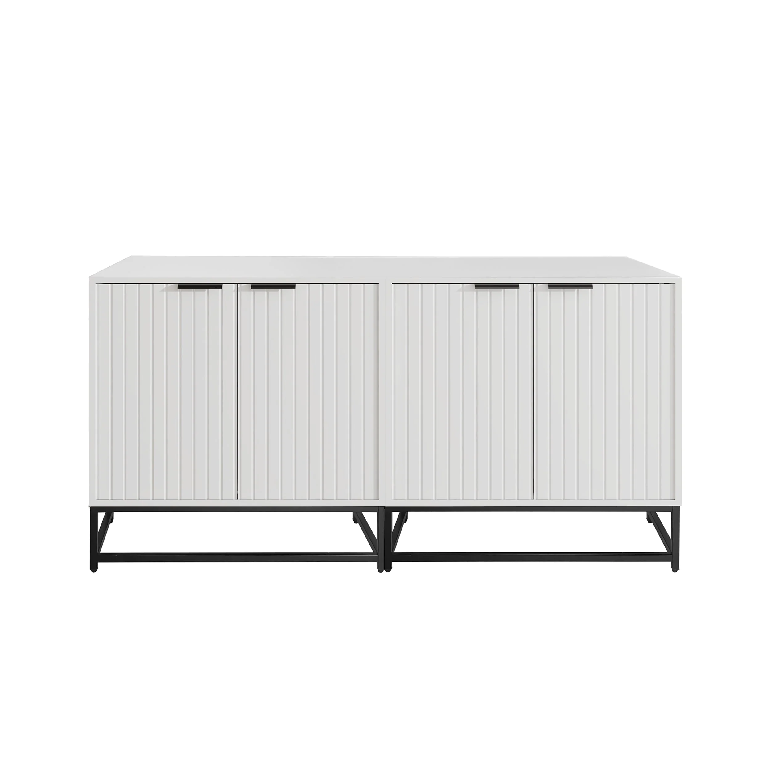 Modern Sideboard Chest of Drawers with 2 Doors, Standing Storage Cabinet, Metal Handles and Frame Legs - Image 4