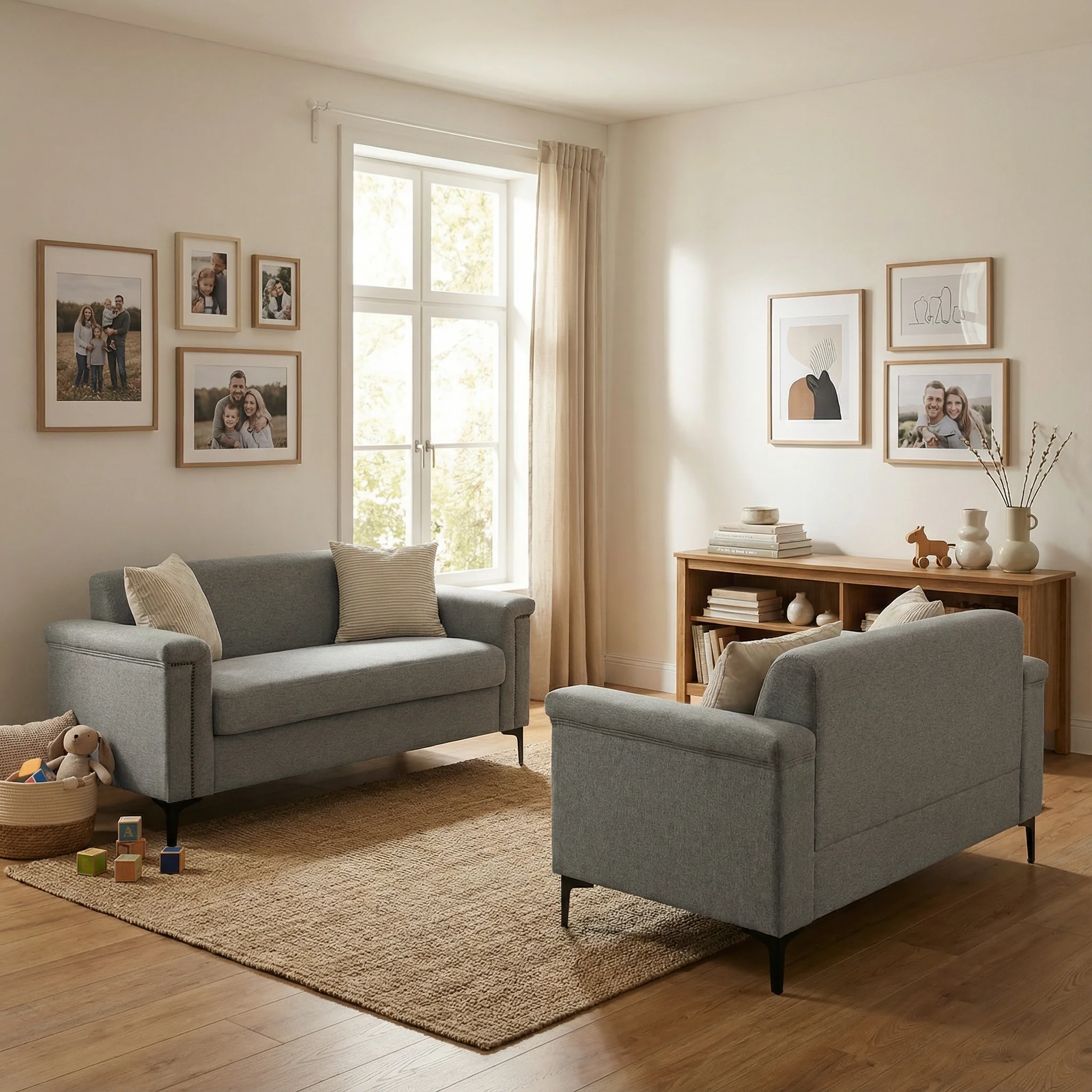 Modern Sofa Set 2-Seater 172cm 2-Piece - Image 2