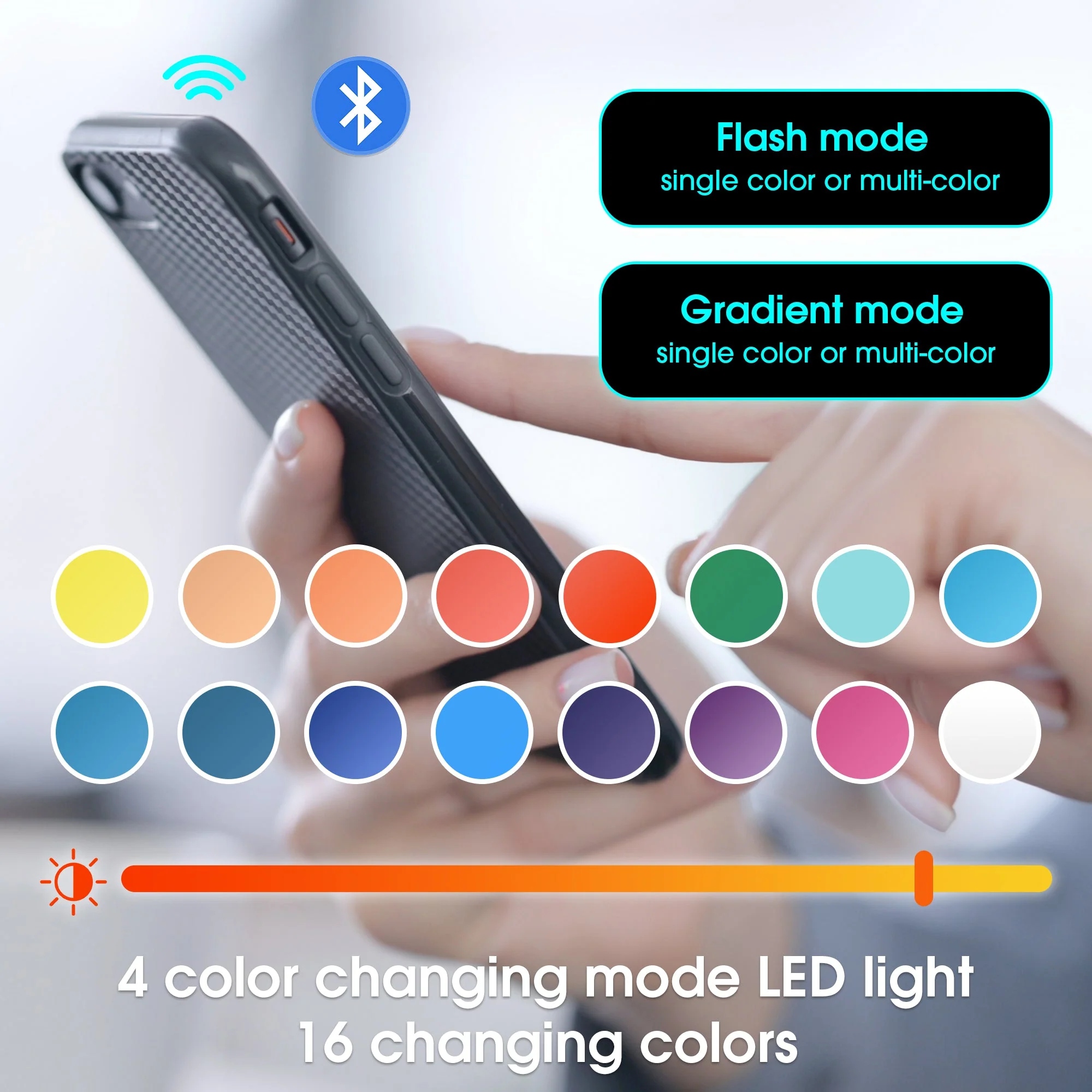 Modern Storage Cabinet, 16-Color LED Lights, Adjustable Shelves, Cable Management, PB with Glass Doors - Image 7