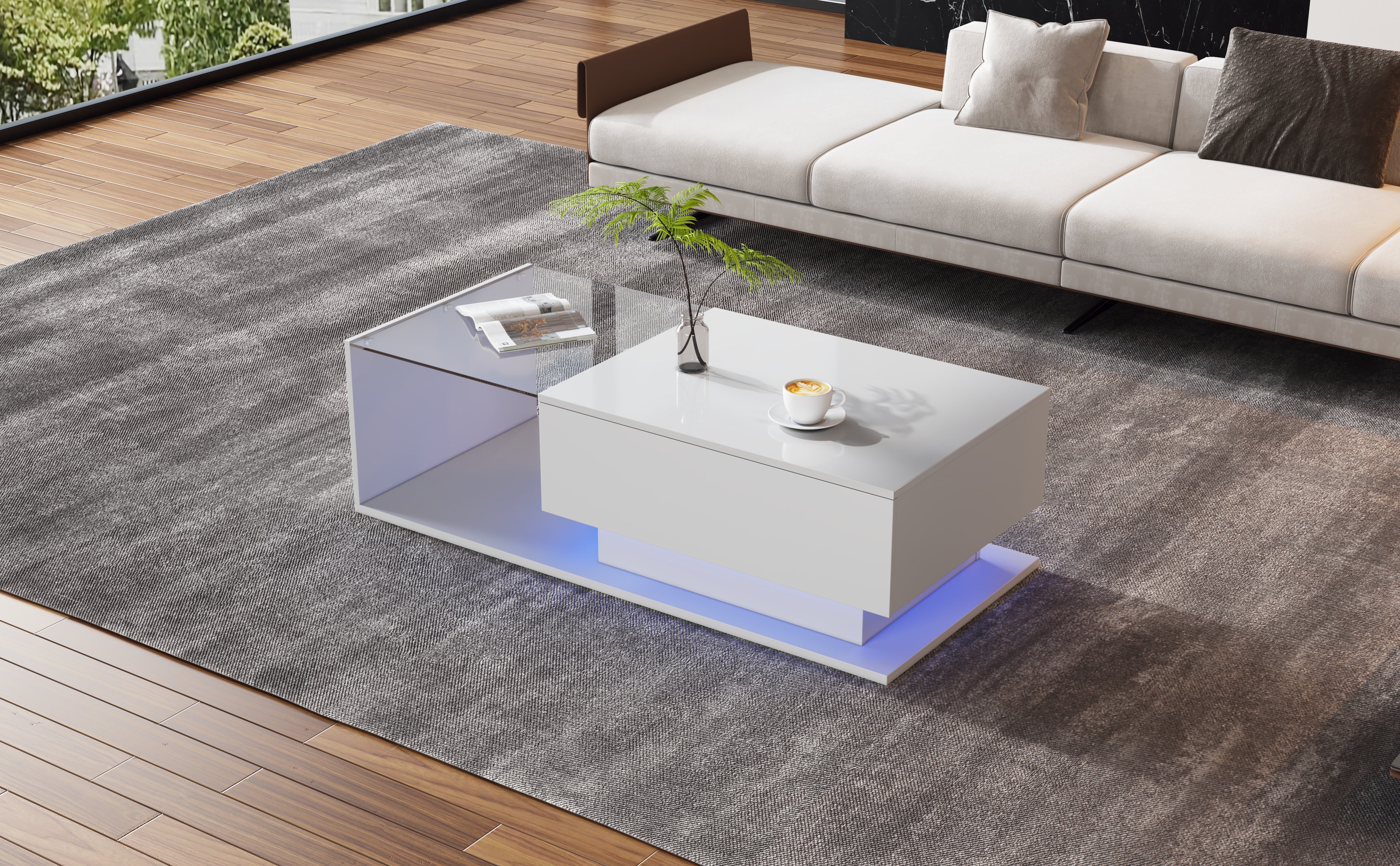 Modern TV Cabinet: Stylish, Elegant, High-Gloss White, Wood Look - Image 5