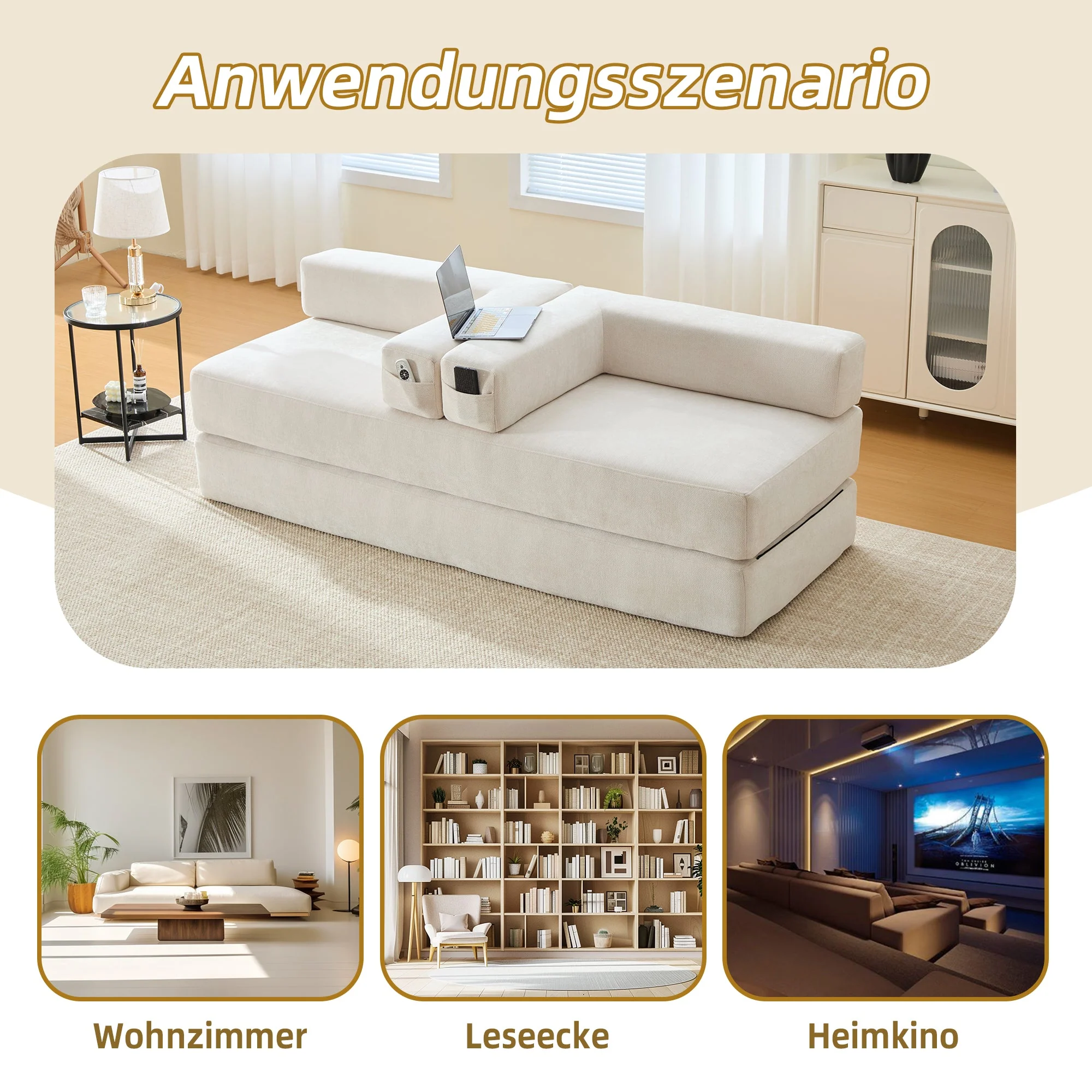Modular Block Sofa, Super Soft Combinable Storage, Chenille Fabric - Image 7