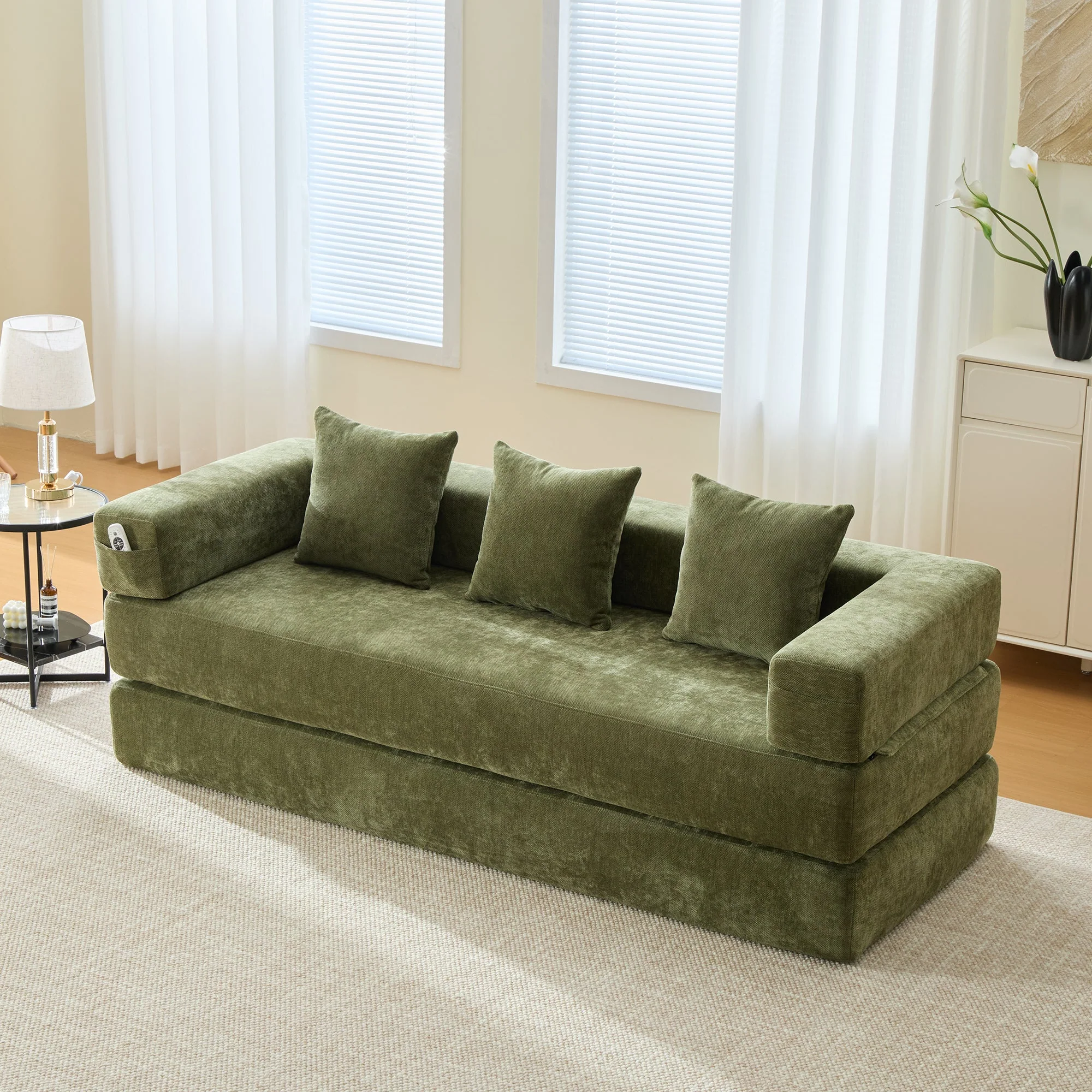 Modular Block Sofa, Super Soft Combinable Storage Non-Slip, Chenille