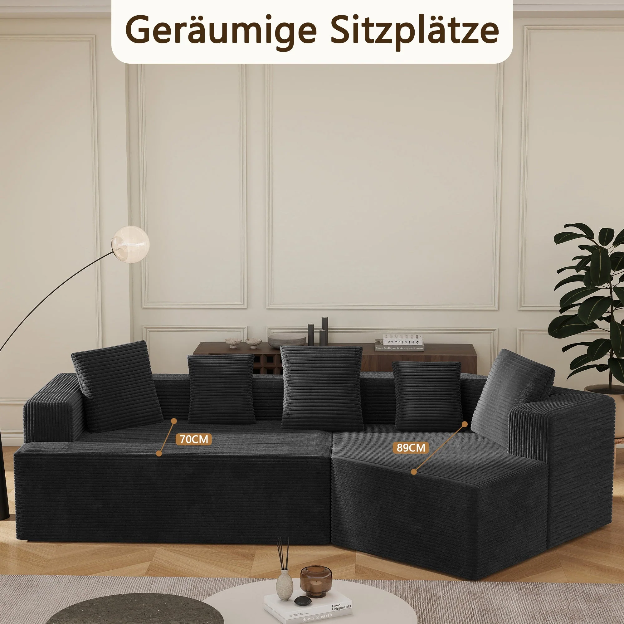 Modular Sofa 312cm Cloud Design Fully Compressed No Assembly - Comfort Fabric - Image 2