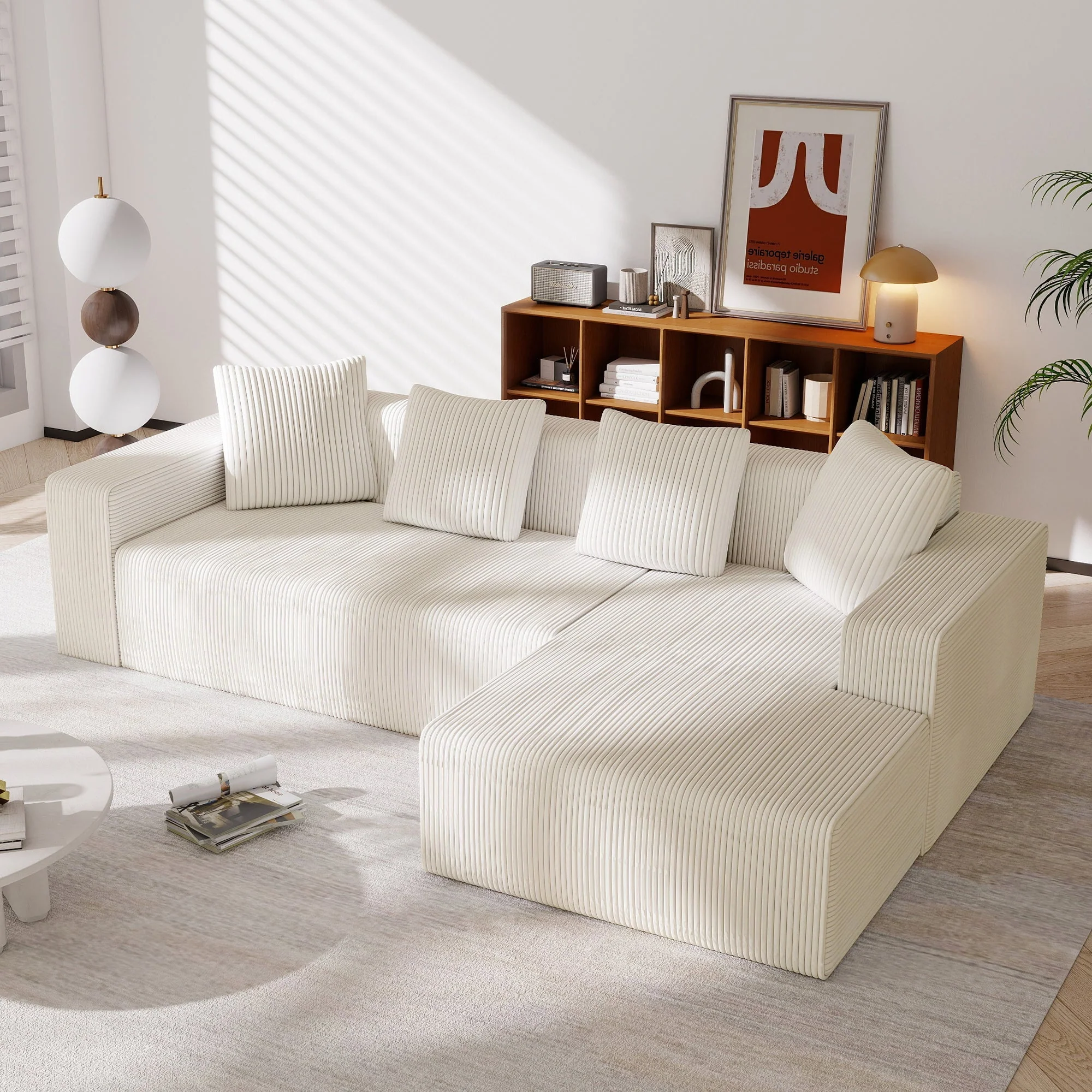 Modular Sofa Cloud Combination L-Shaped Chaise Deep Seats - Upholstered