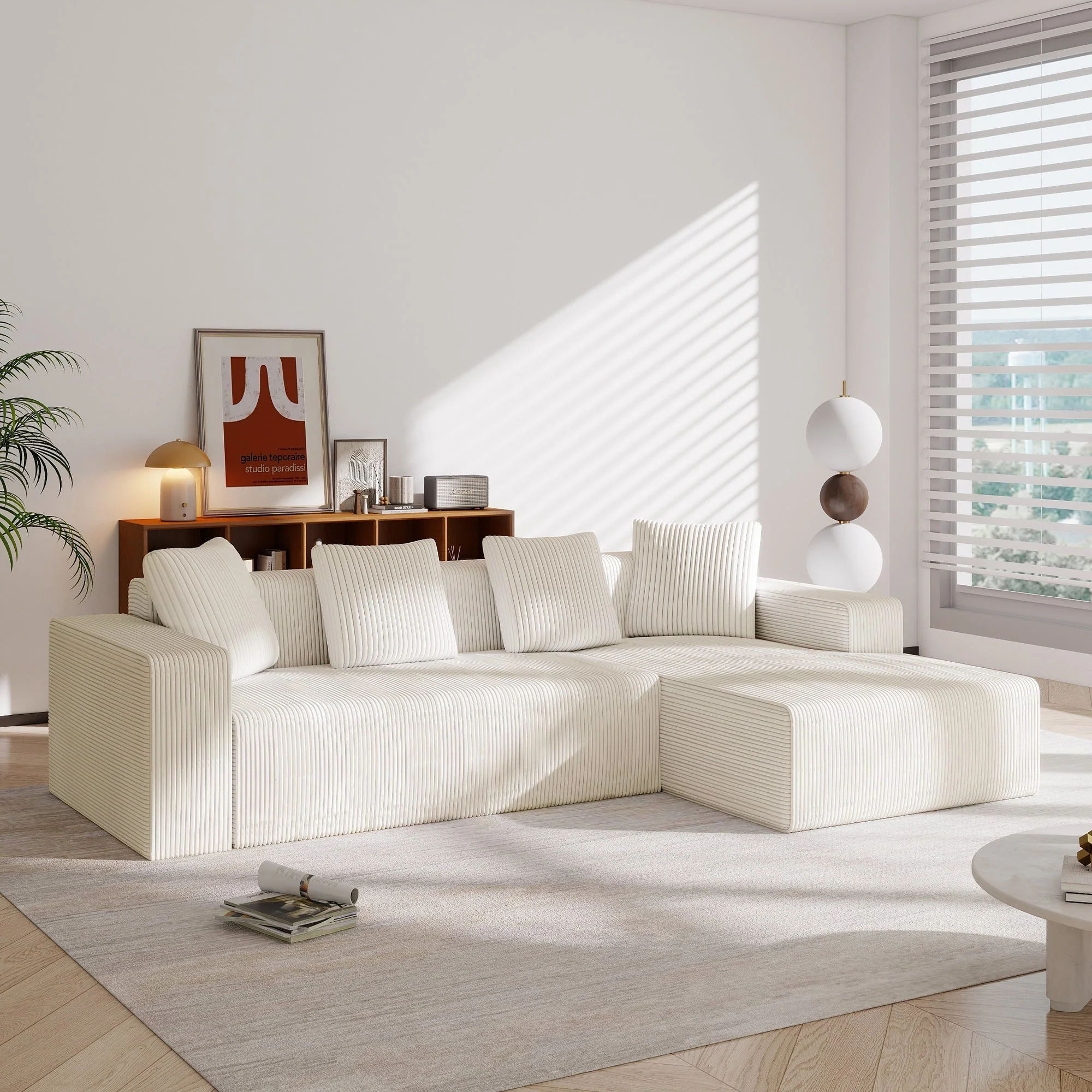 Modular Sofa Cloud Combination L-Shaped Chaise Deep Seats - Upholstered - Image 7