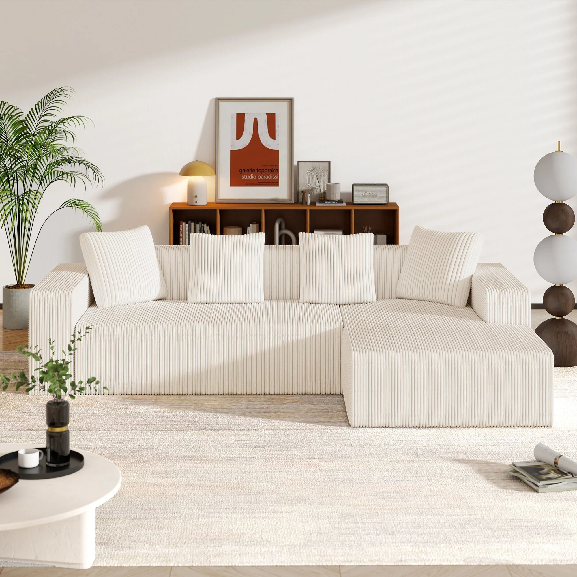 Modular Sofa Cloud Combination L-Shaped Chaise Deep Seats - Upholstered - Image 9