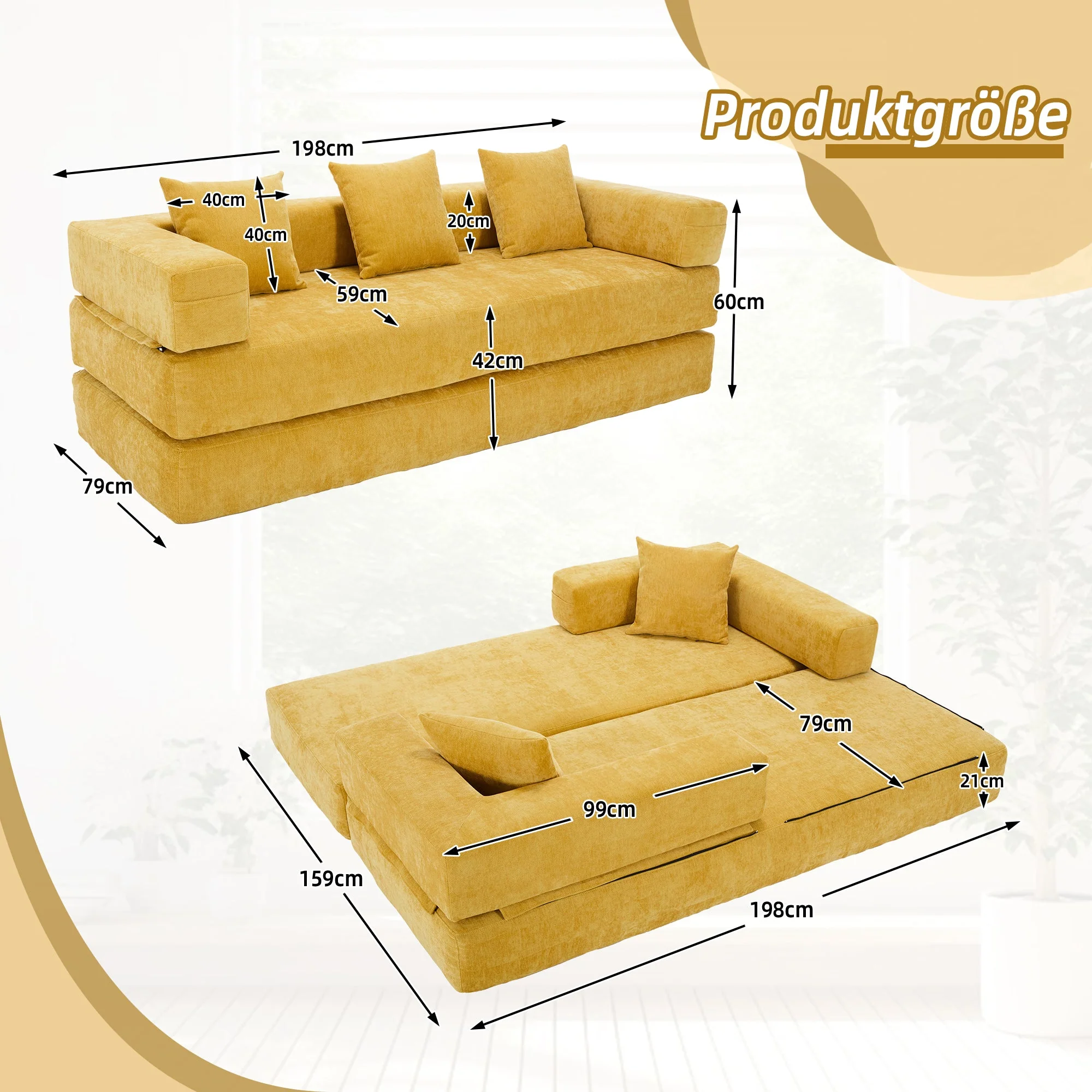 Modular Sofa, Super Soft Combinable Storage, Chenille Fabric - Image 2