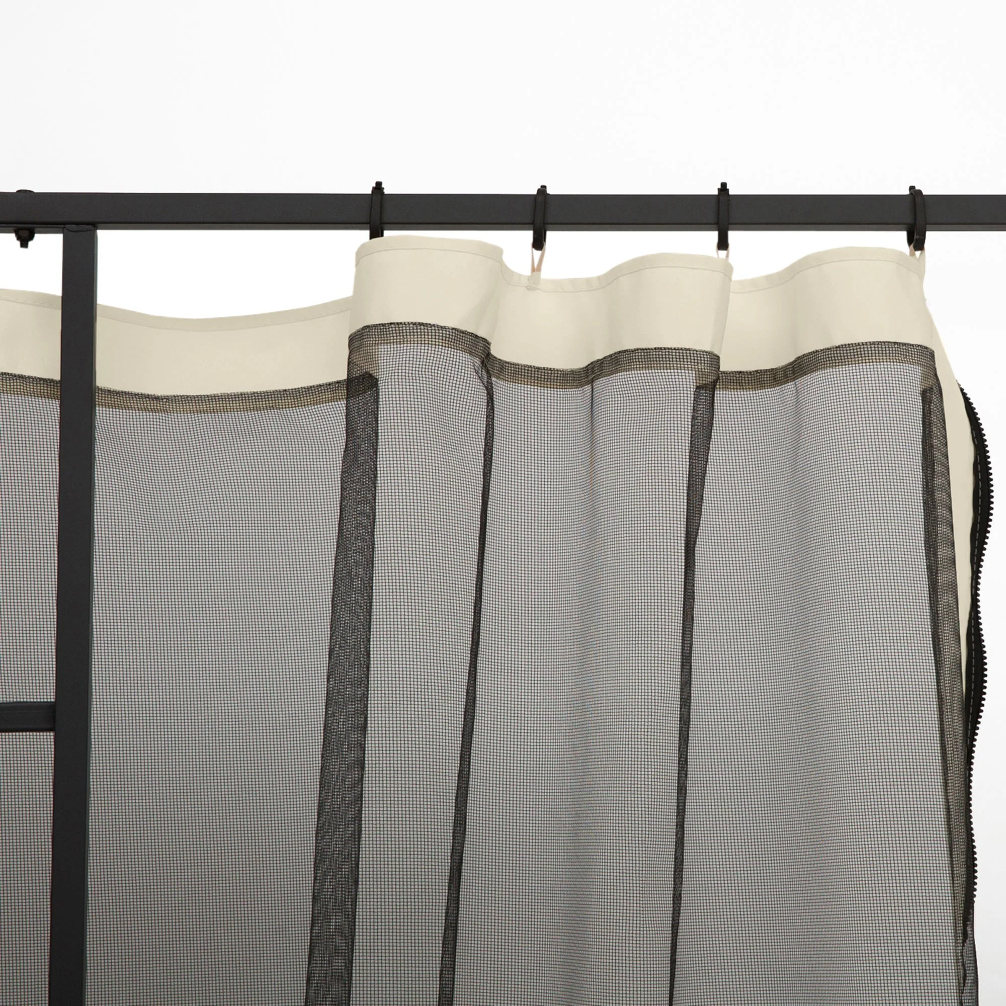 Mosquito Net Gazebo 3x3m 4 Side Panels Zipper Nylon Mesh Black - Image 8