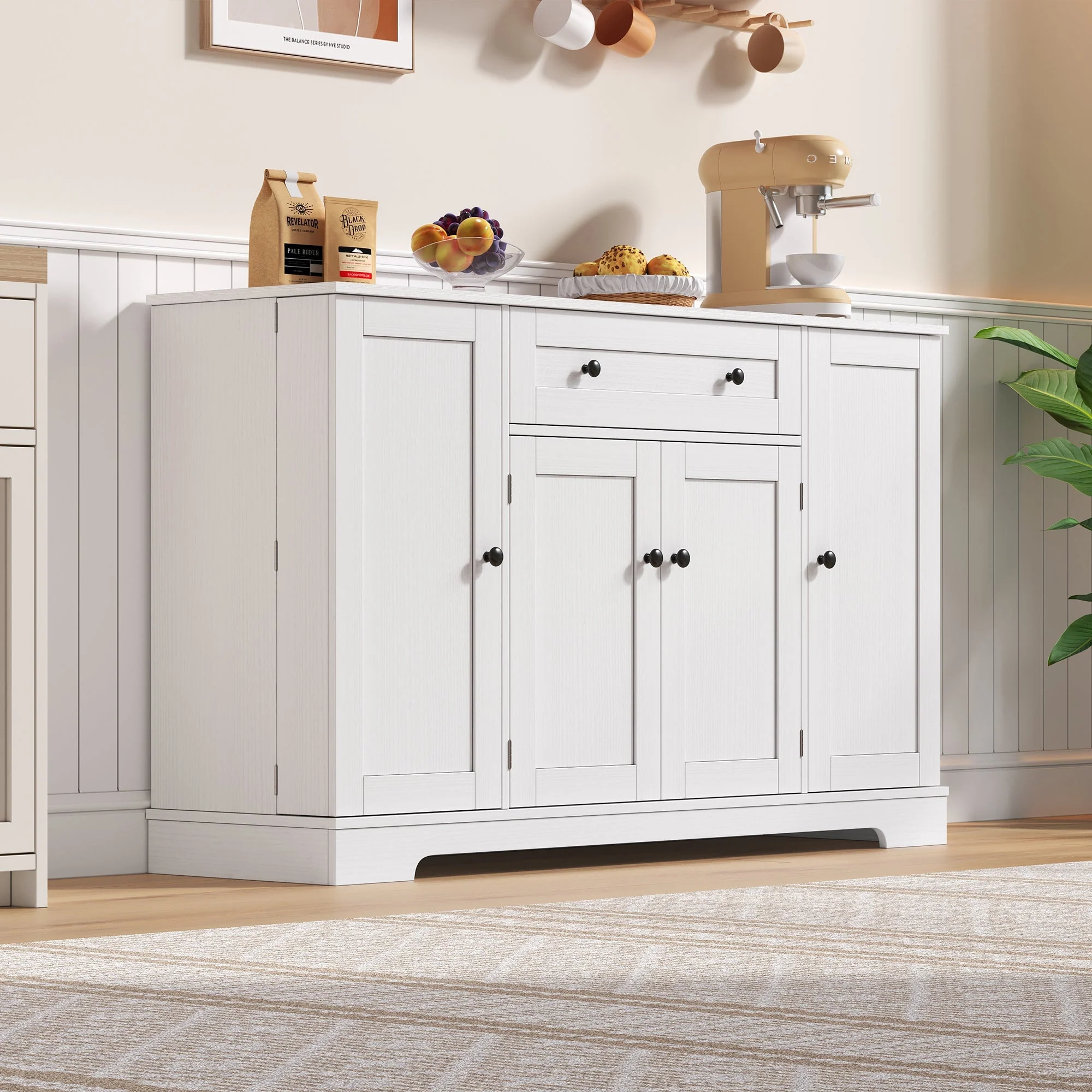 Multifunctional Buffet 138cm Sideboard Drawer Adjustable Shelves - Image 7