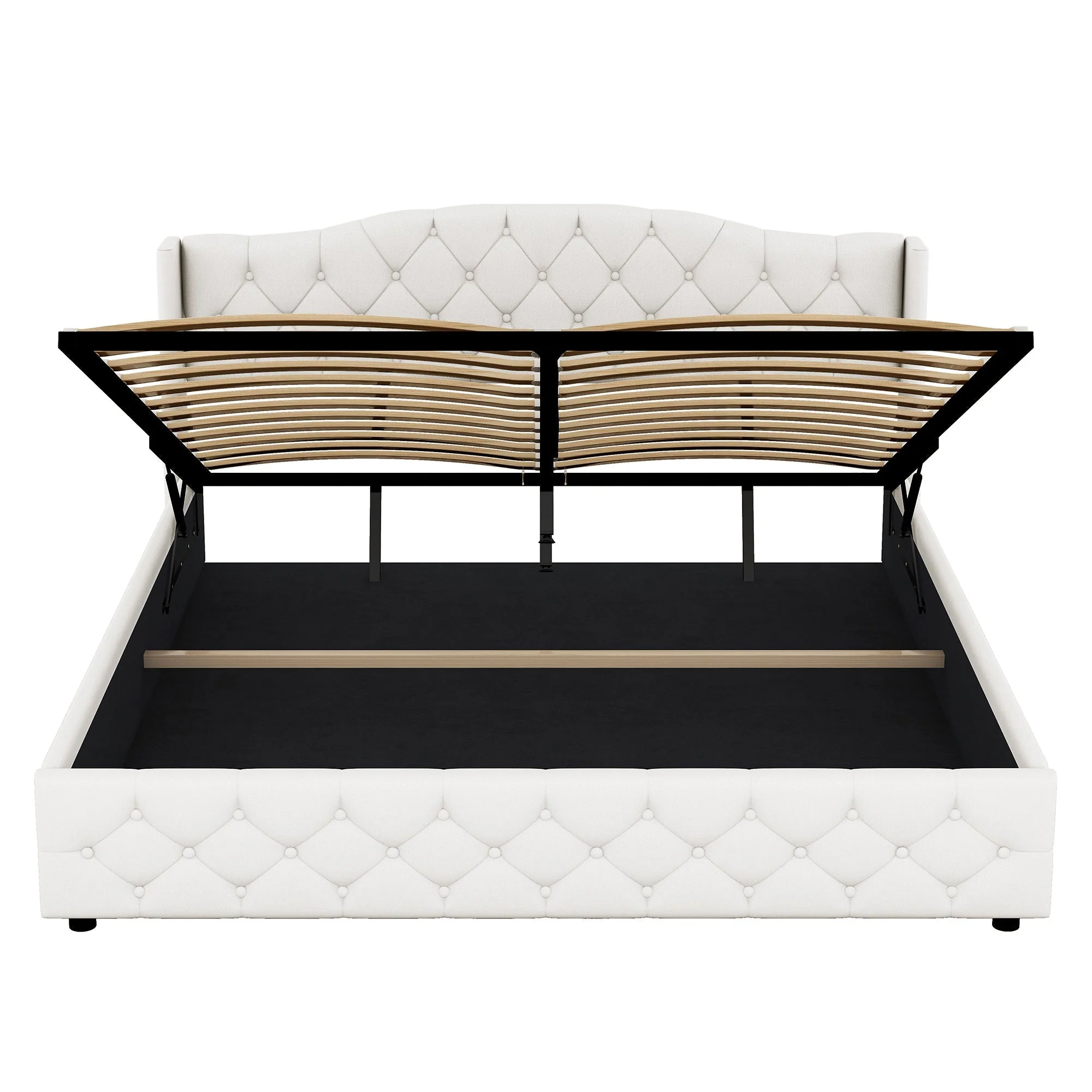 Multifunctional Flat Bed with Hydraulic Storage, 180 x 200, Beige - Image 8