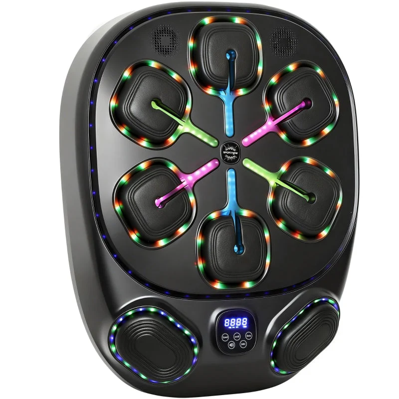 Music Boxing Machine with Dual Striking Zones and 9 Speeds, Bluetooth Gloves, LED