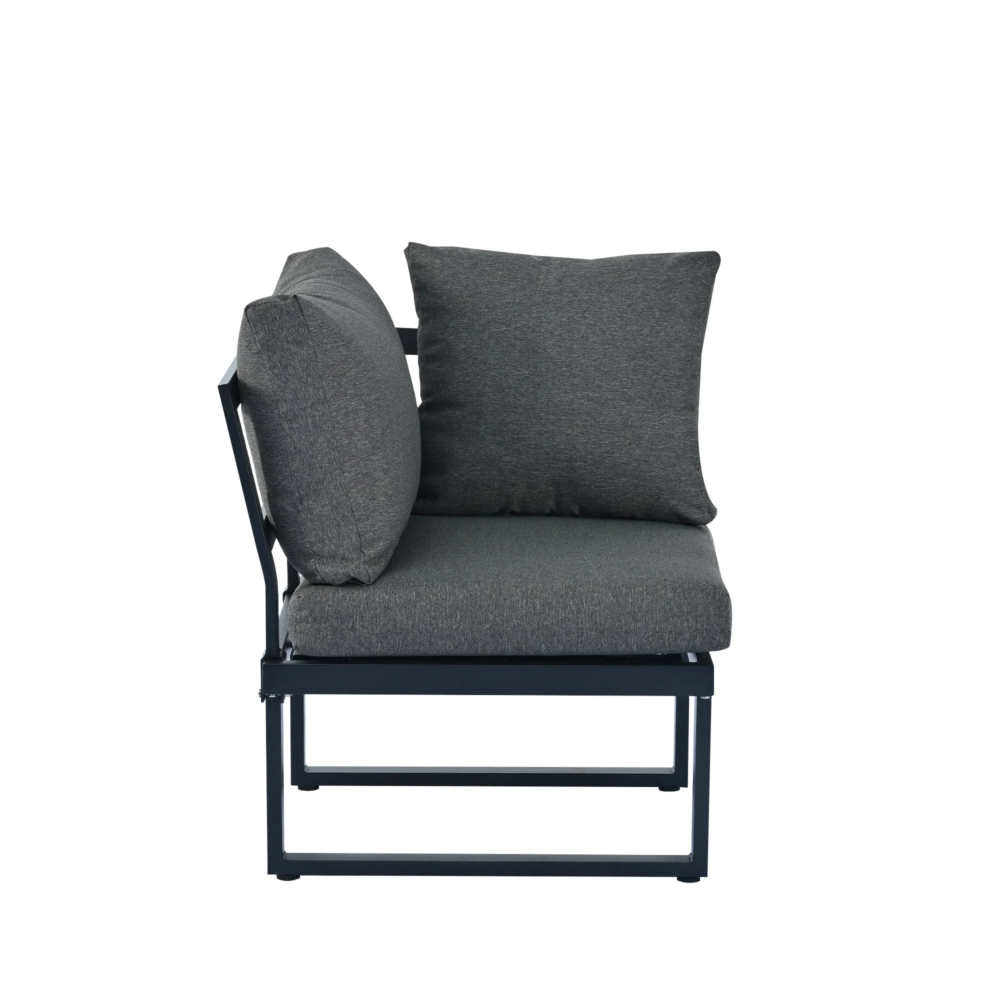 N634P240738S Patio Furniture Set with 7 Pieces and Cushions, Grey Rattan - Image 6