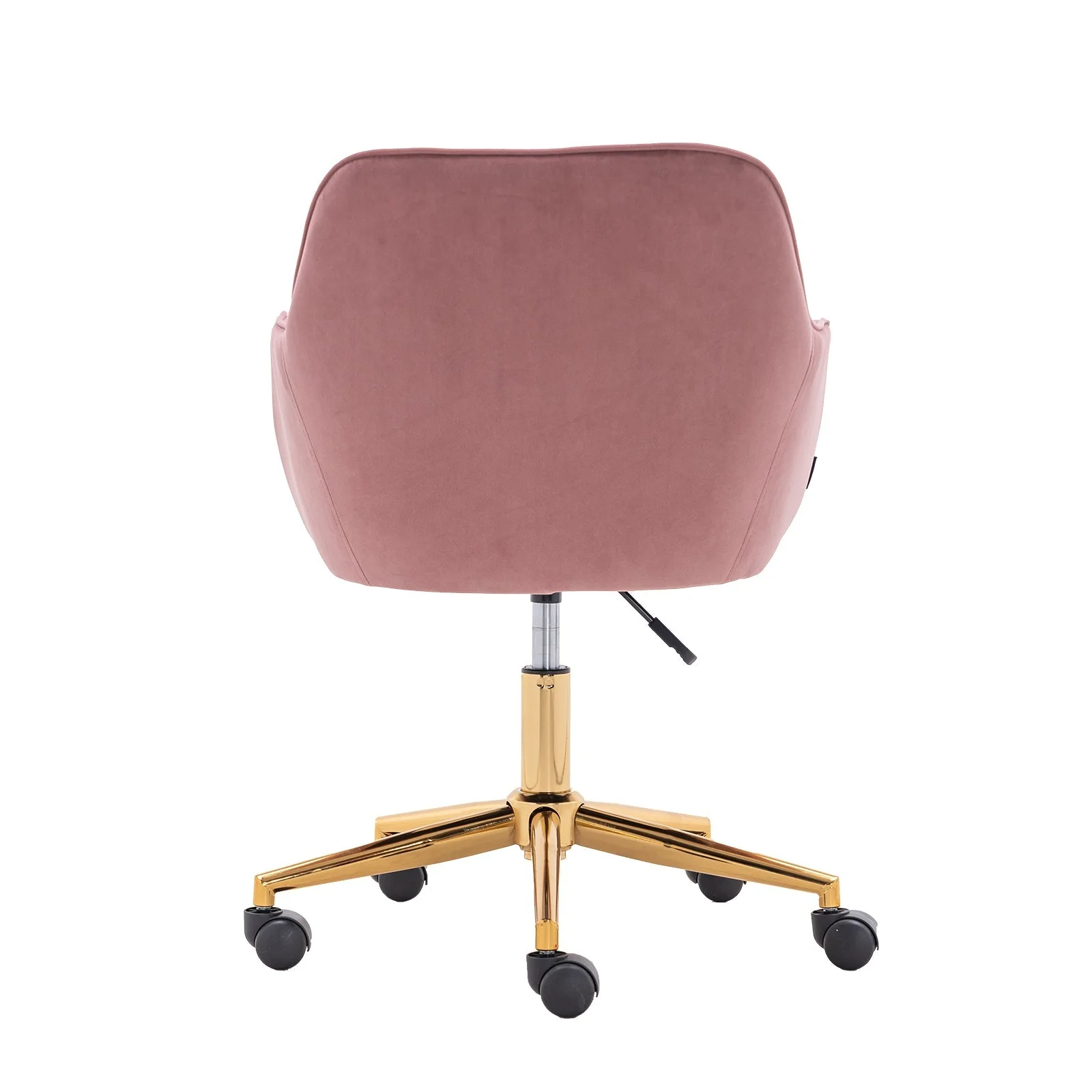 New Velvet Fabric Material Adjustable Height Swivel Home Office Chair For Indoor Office With Gold Legs, Pink - Image 7