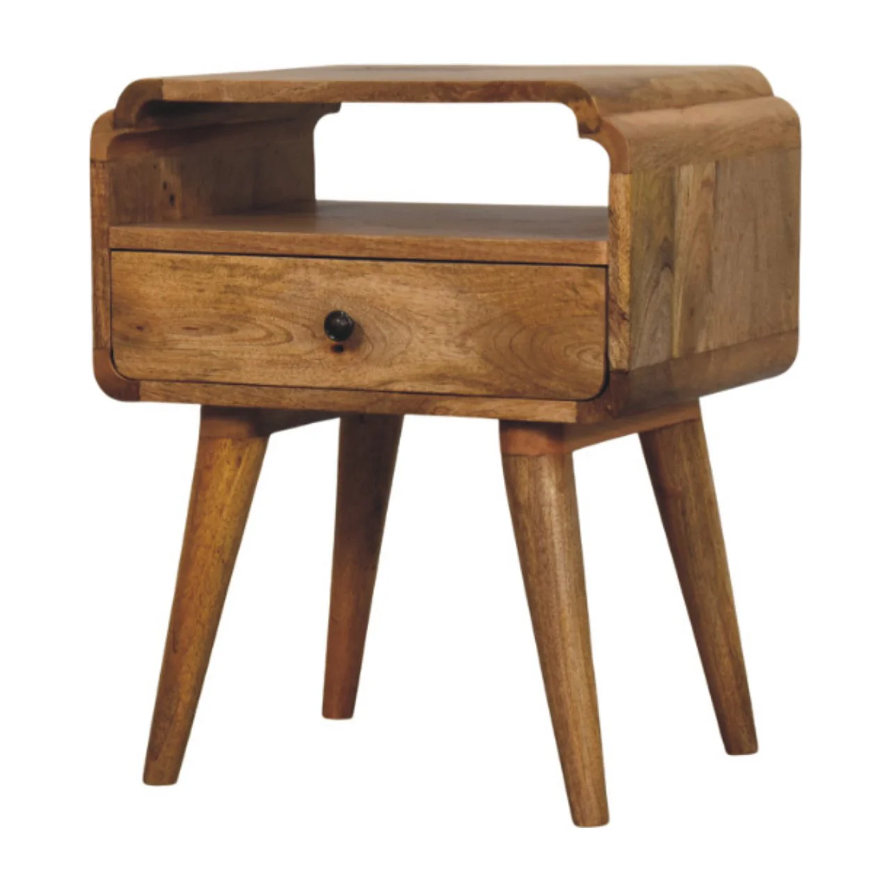 Newton Nightstand, Solid Wood, Oak-ish Finish - Image 4