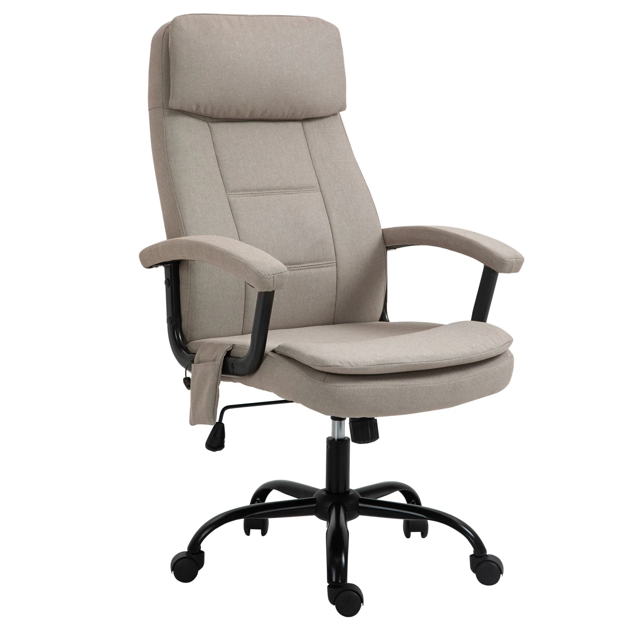 Office Chair, Ergonomic Massage Function Height-Adjustable Rocking, Beige - Image 2