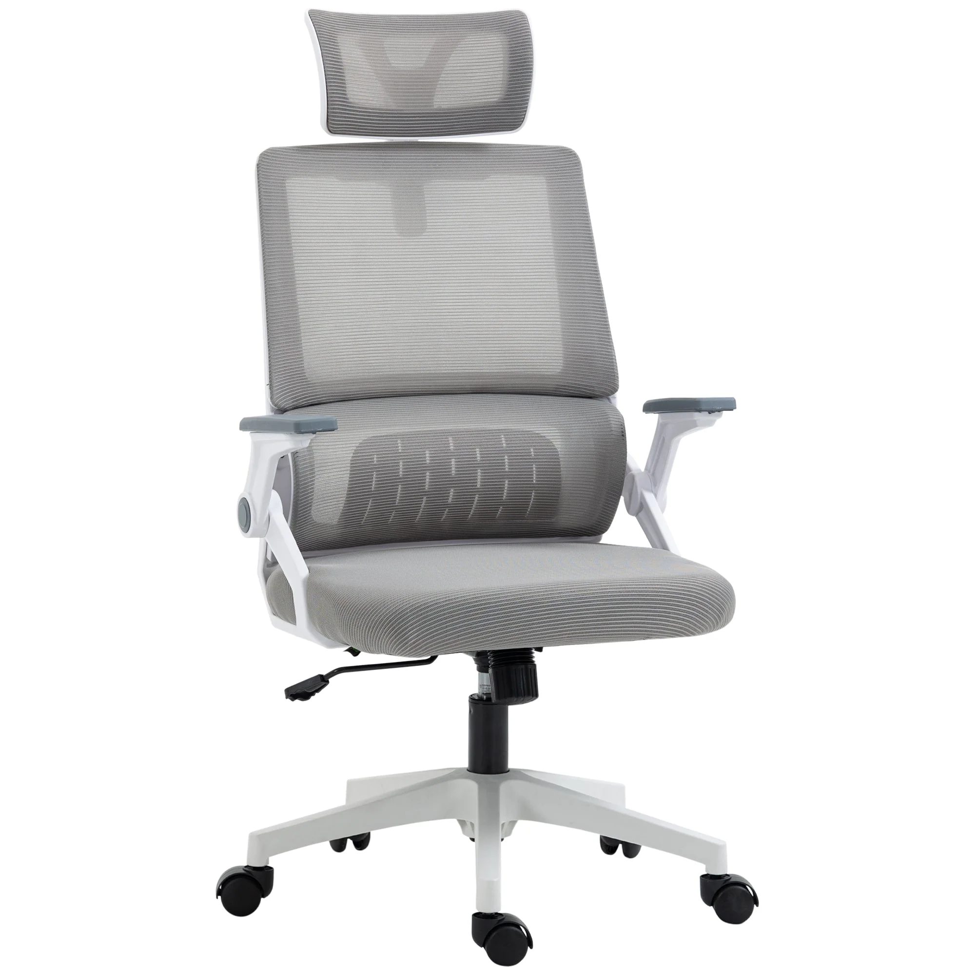 Office Chair Ergonomic Swivel, Adjustable Headrest, Armrests & Lumbar Support, Mesh - Image 2