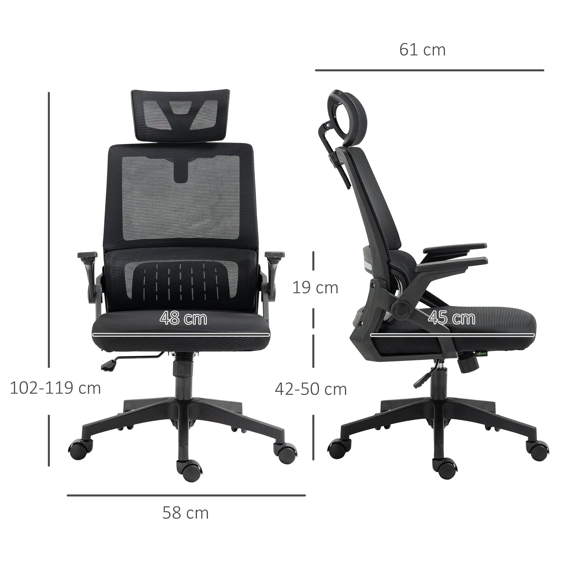 Office Chair Ergonomically Adjustable, Headrest, Armrests, Swivel, Rocking Function - Image 3