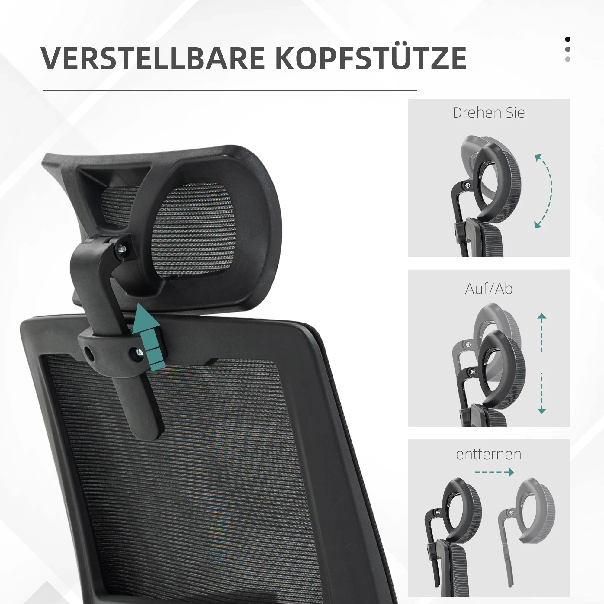 Office Chair Ergonomically Adjustable, Headrest, Armrests, Swivel, Rocking Function - Image 6