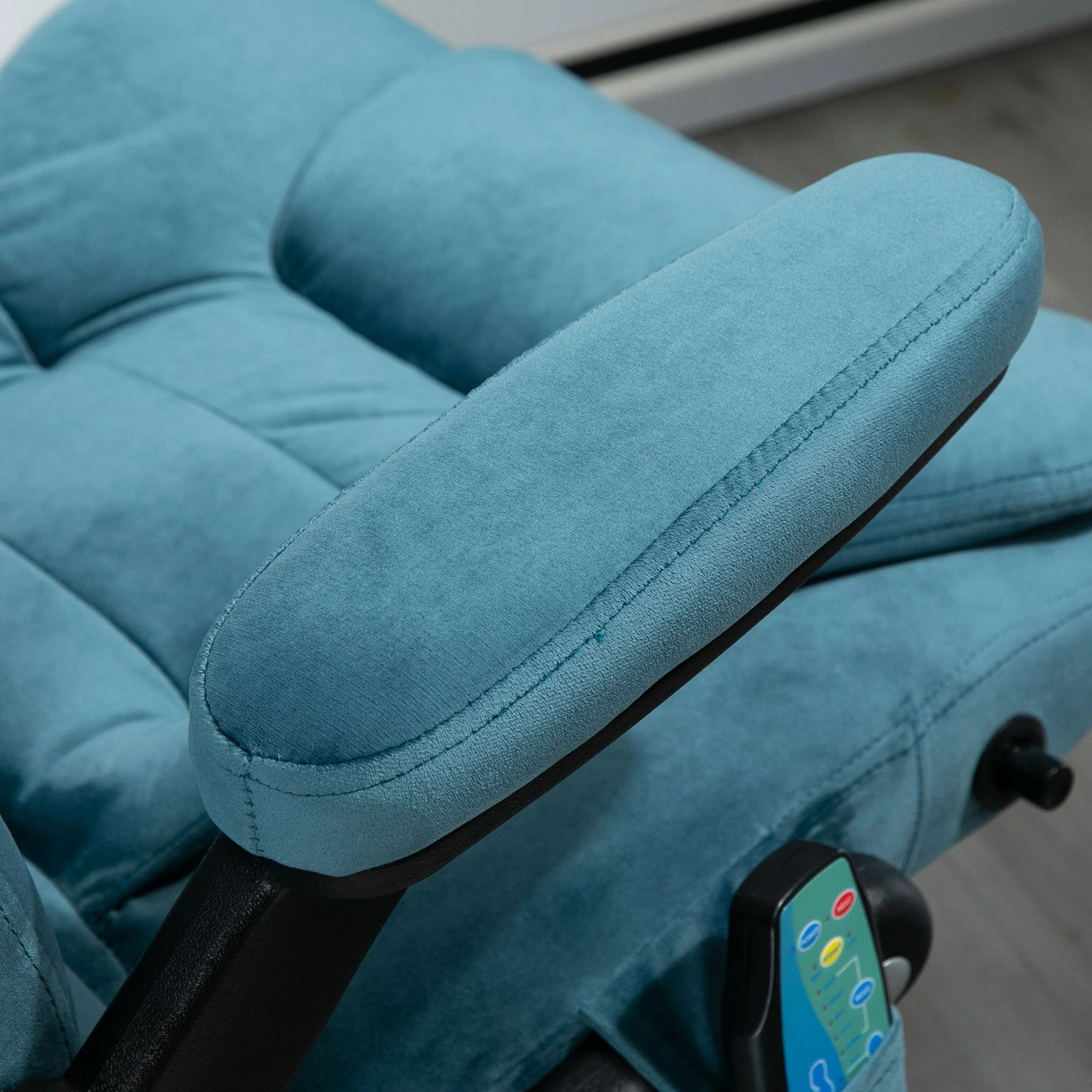 Office Chair Gaming Chair, Massage & Heating Function, Height-Adjustable 120kg, Blue - Image 8