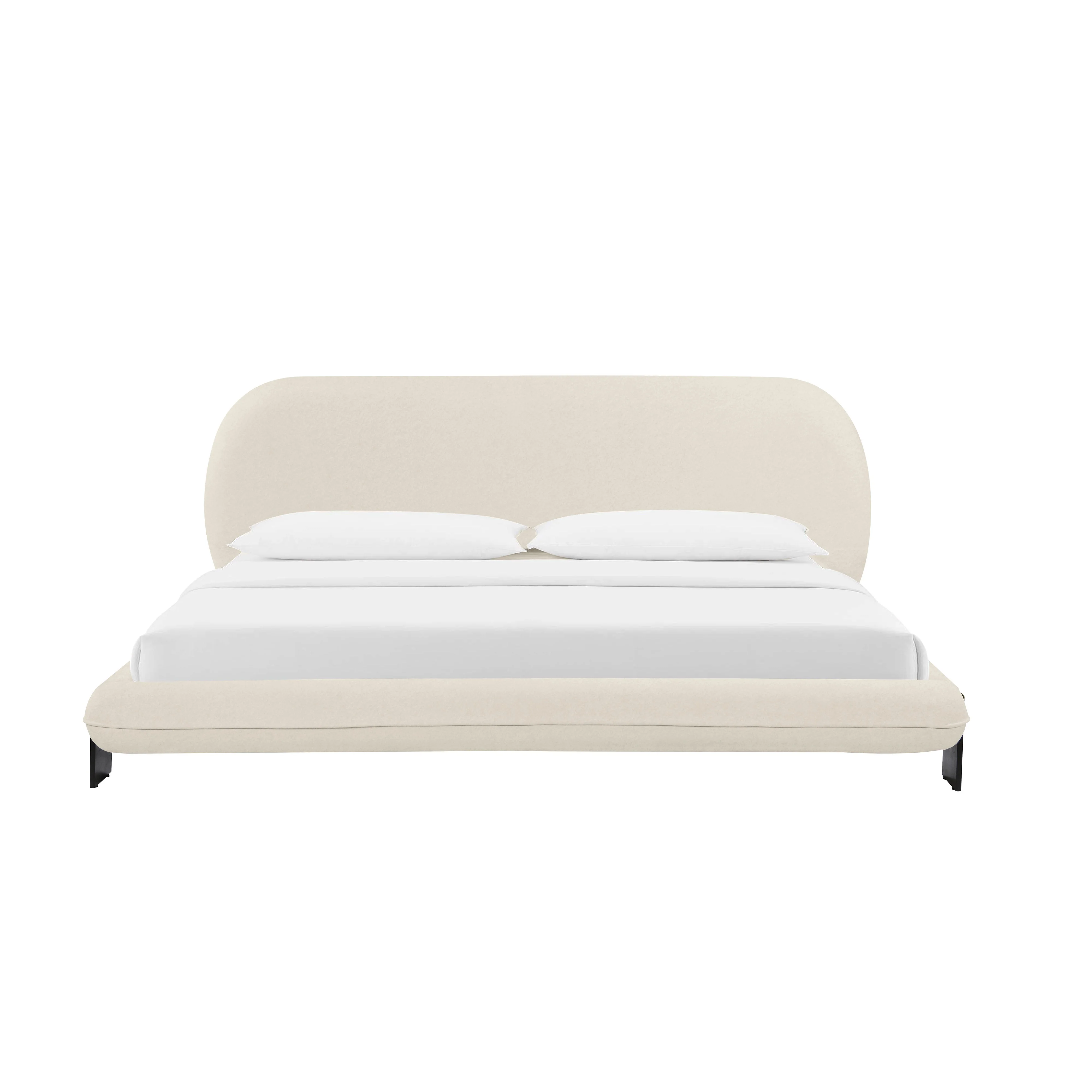 Ophelia Super King Bed Faux Wool Cream - Image 2