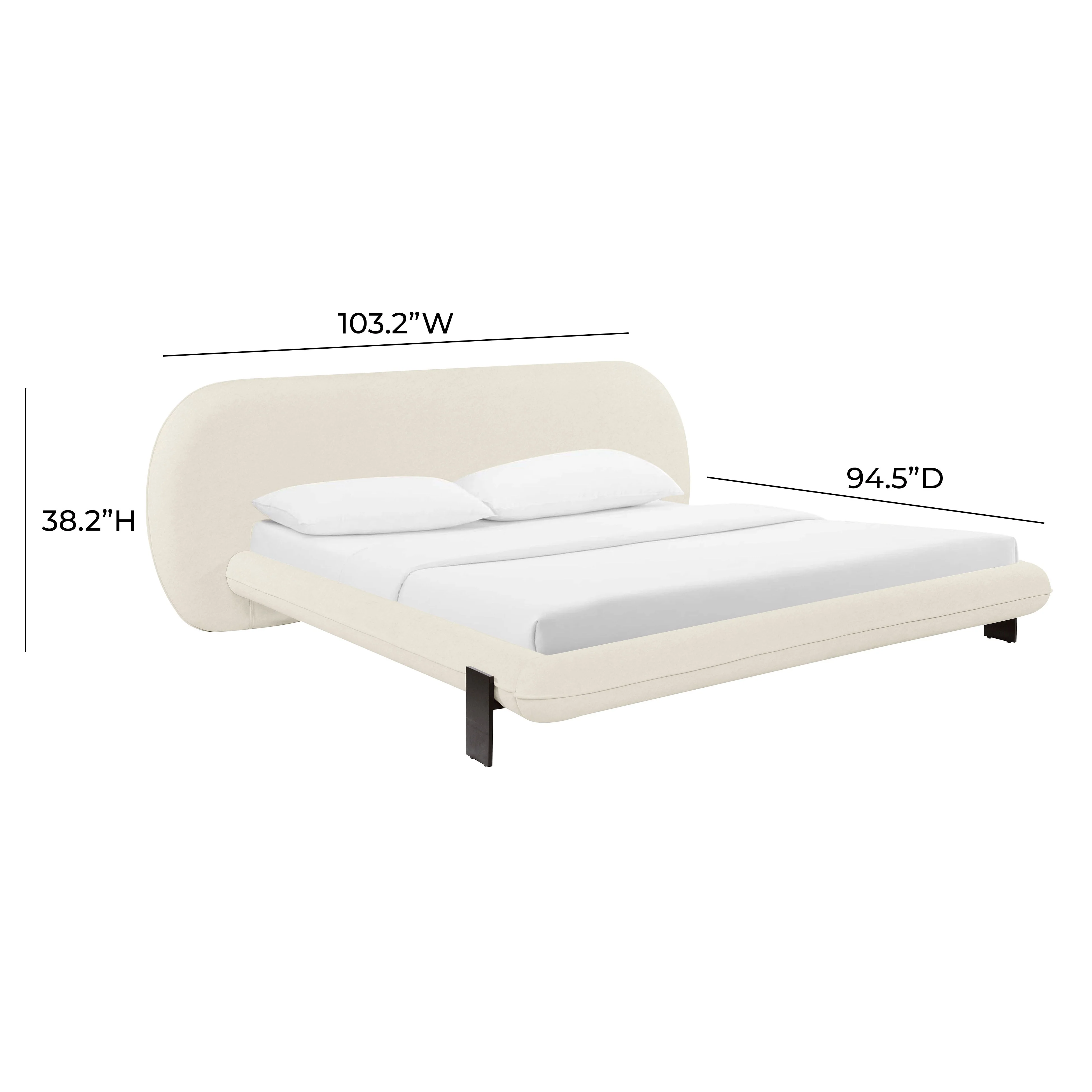 Ophelia Super King Bed Faux Wool Cream - Image 3