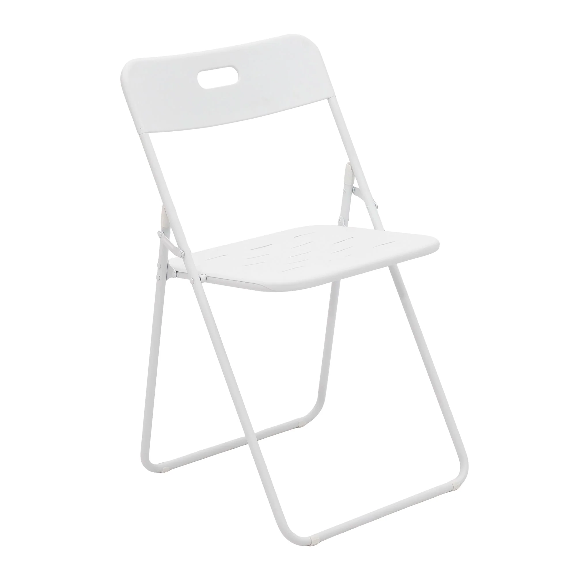 Outdoor 3-Piece Foldable Bistro Set, 2 Chairs and 1 Table, Weather-Resistant Metal, White - Image 3