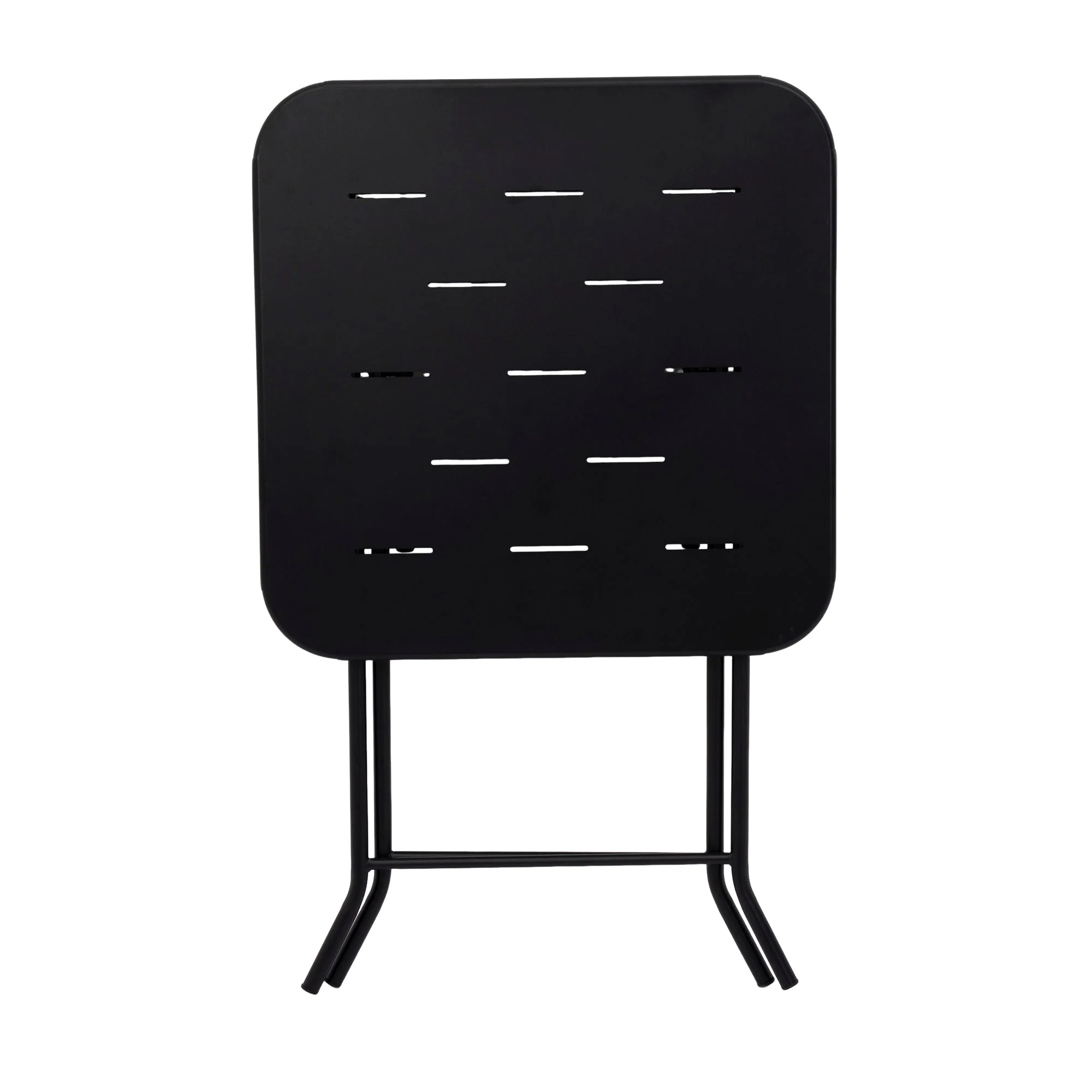 Outdoor 3-Piece Foldable Bistro Set, Weather-Resistant Patio Table and Chairs, Black Steel - Image 6