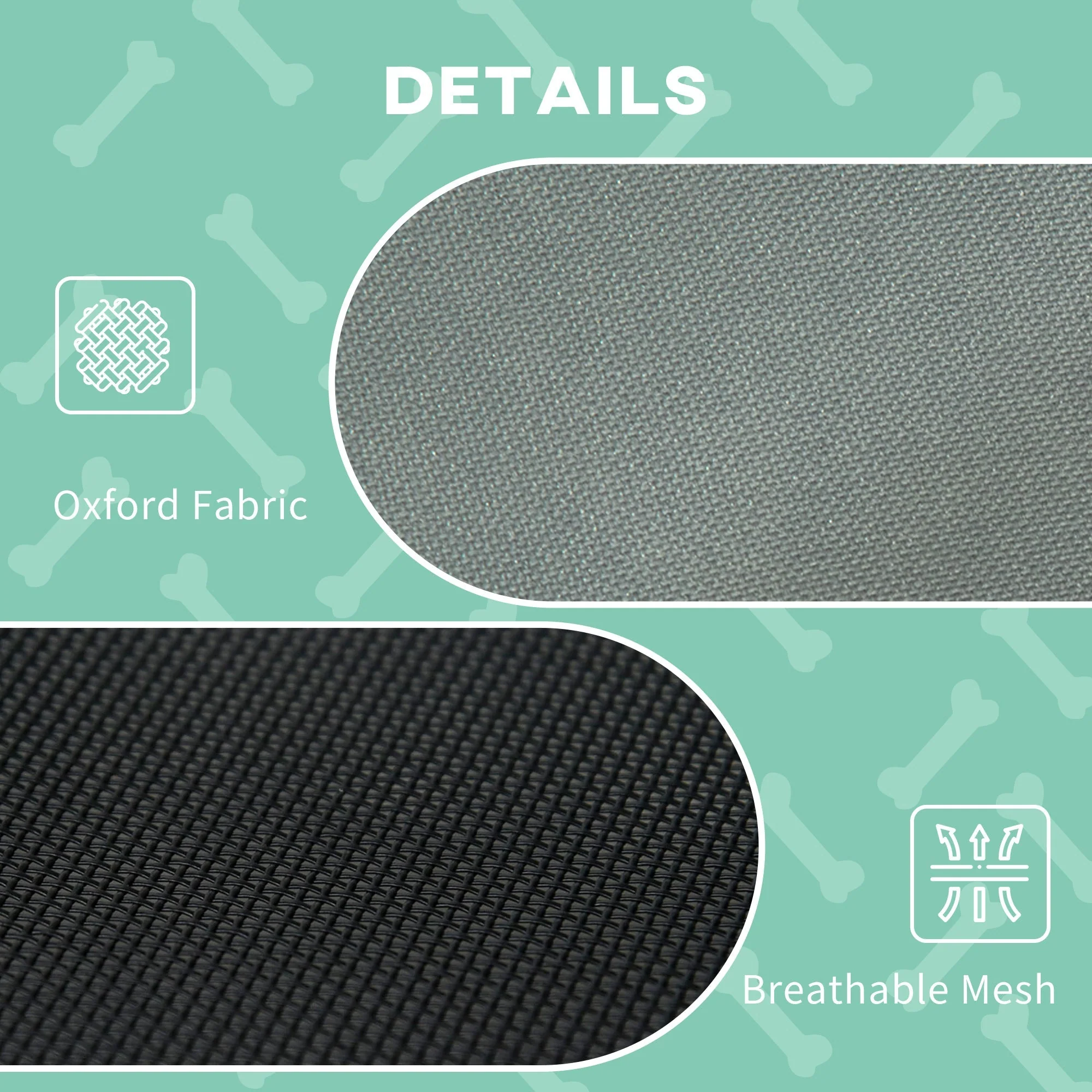 Outdoor Dog Bed, Raised Breathable Taffeta, Grey - Image 7
