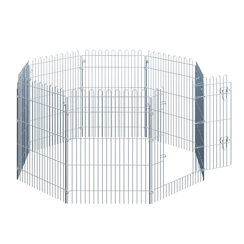 Outdoor Enclosure, 8-Part Puppy Run & Playpen Gate, Metal - Image 8