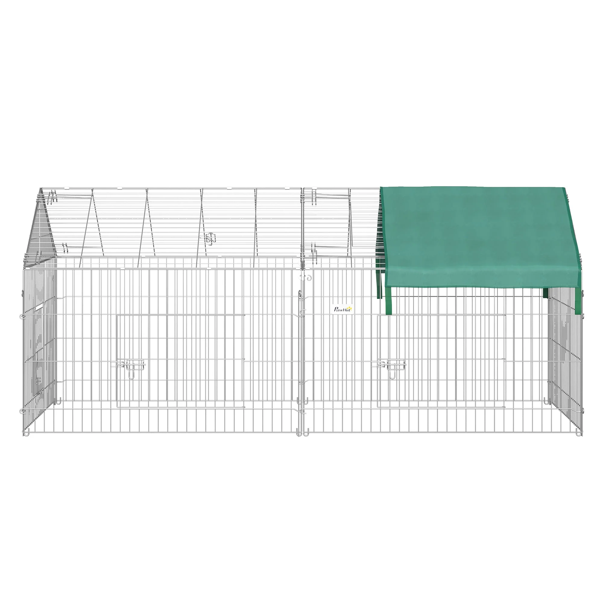 Outdoor Enclosure Playpen with Cover for Guinea Pigs, Steel - Image 8