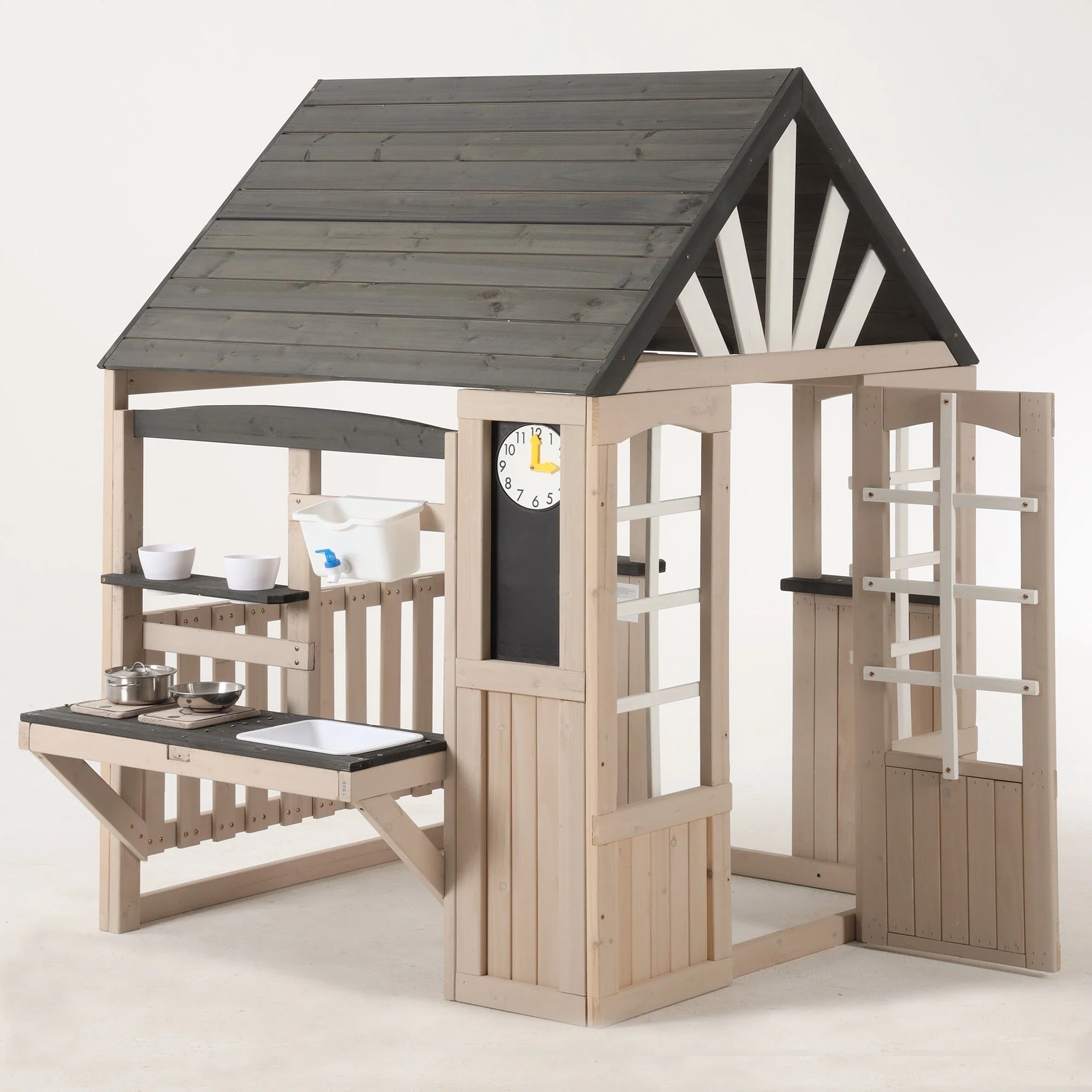 Outdoor Mud Kitchen with Real Tap and Garden Accessories, Wood - Image 6