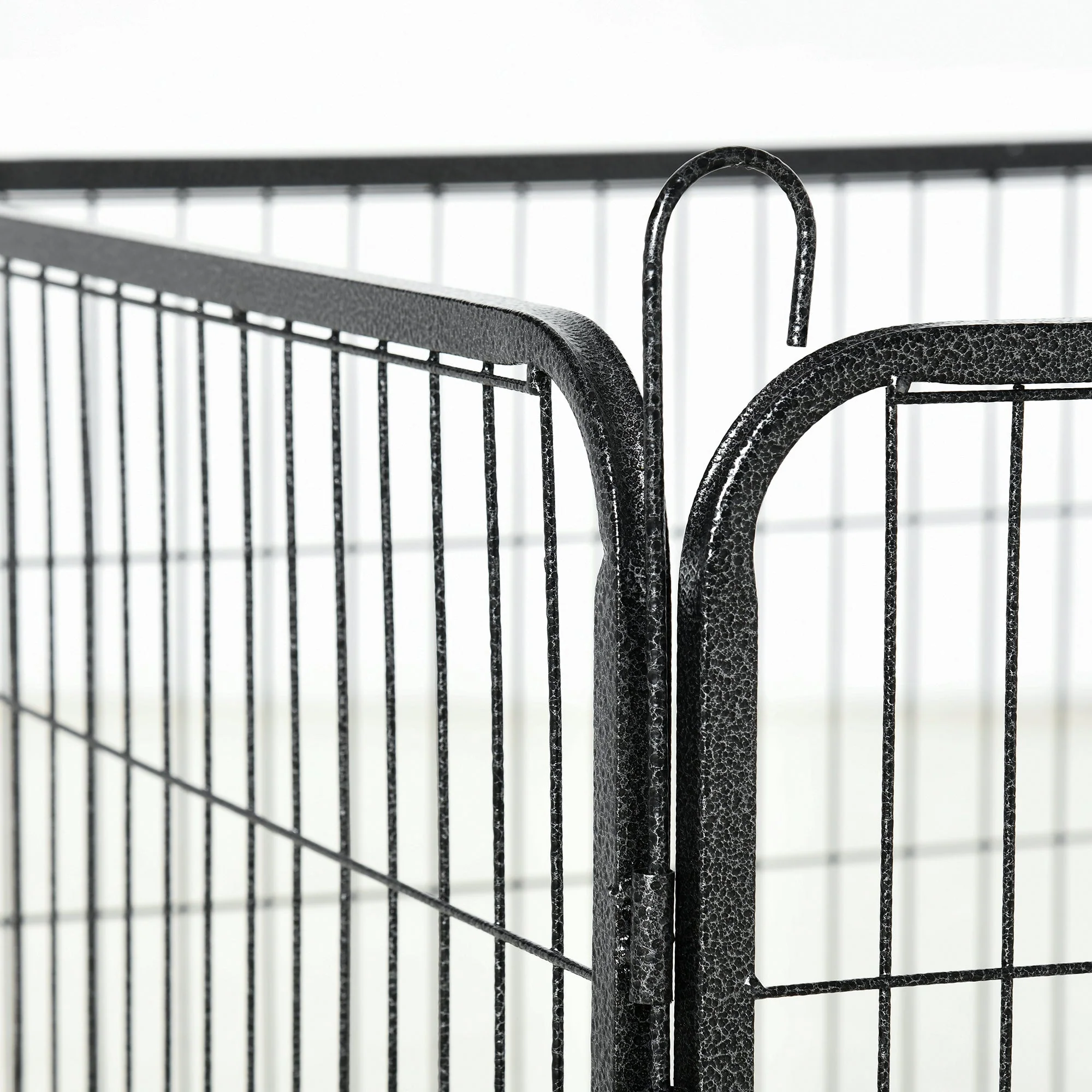 Outdoor Playpen Puppy Run 60cm High 12 Panels Steel Black - Image 7