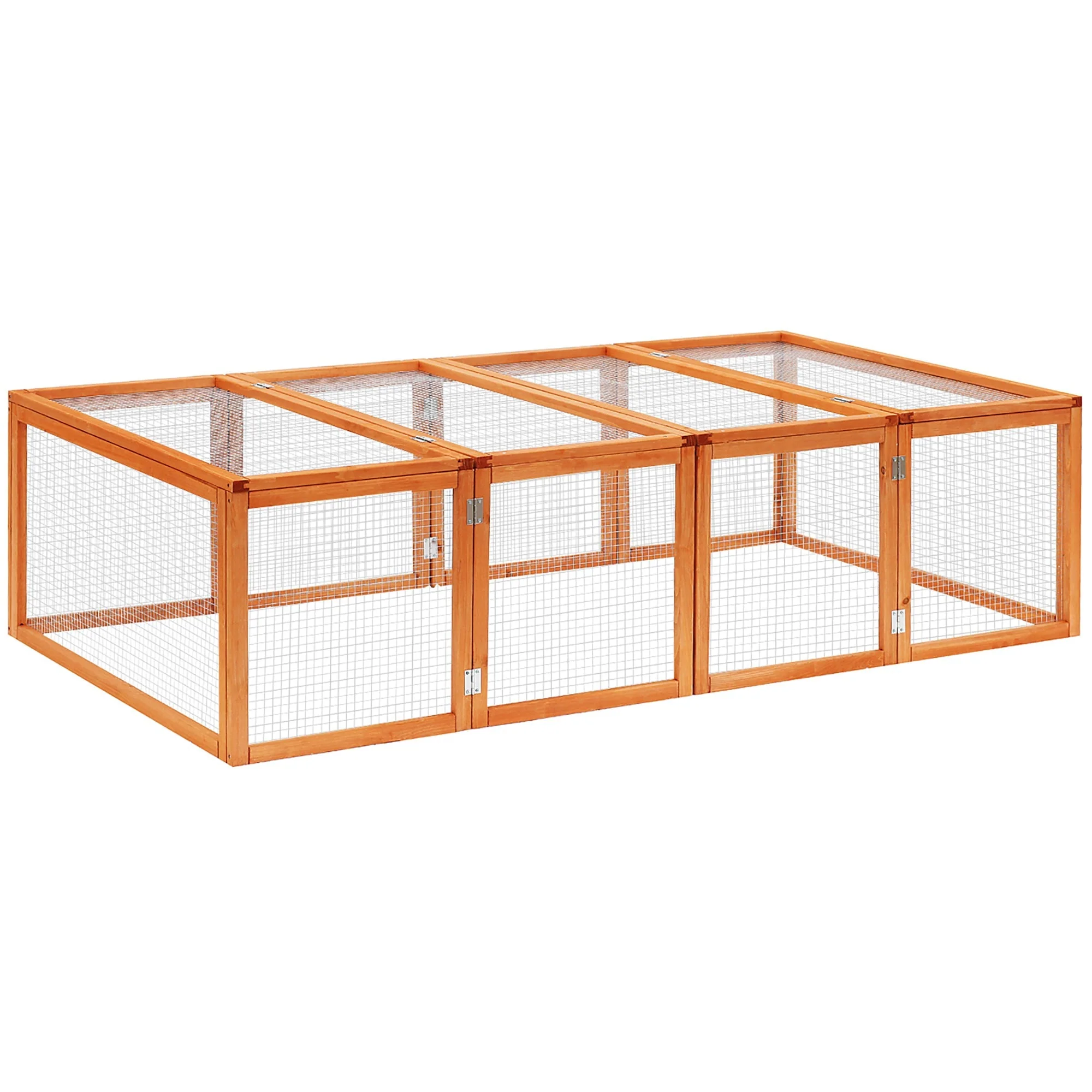 Outdoor Run for Rabbits Small Animals 181x100x48cm Fir Wood Natural - Image 2
