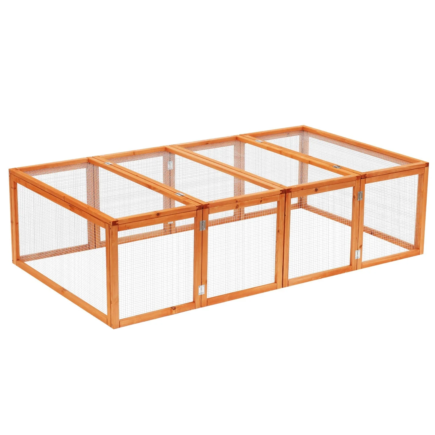 Outdoor Run for Rabbits Small Animals 181x100x48cm Fir Wood Natural - Image 7