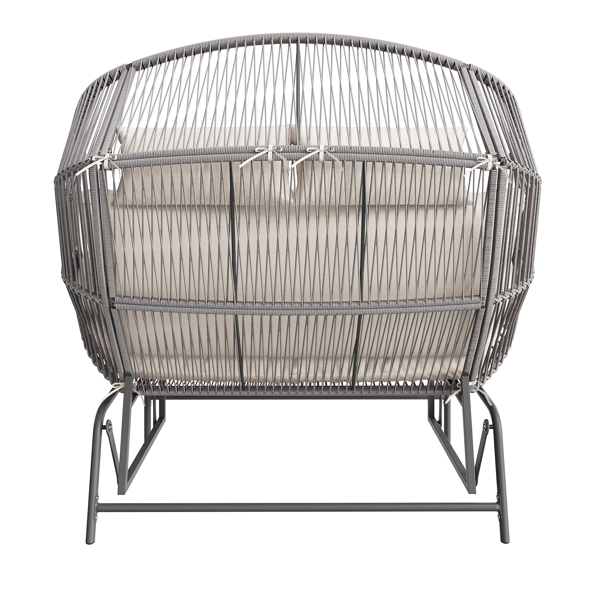 Outdoor Swing Egg Chair Double Patio Hanging Rocking Chair Grey - Image 10