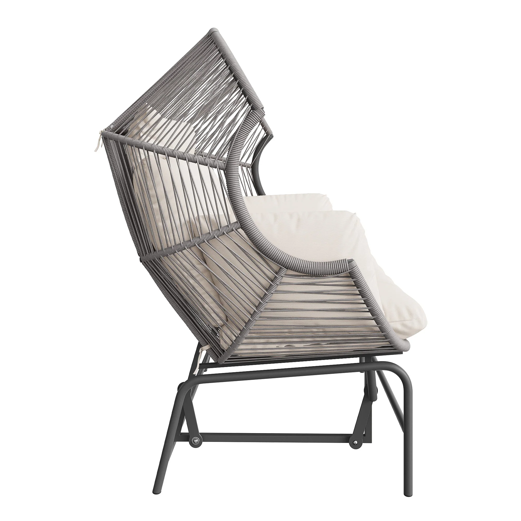 Outdoor Swing Egg Chair Double Patio Hanging Rocking Chair Grey - Image 5