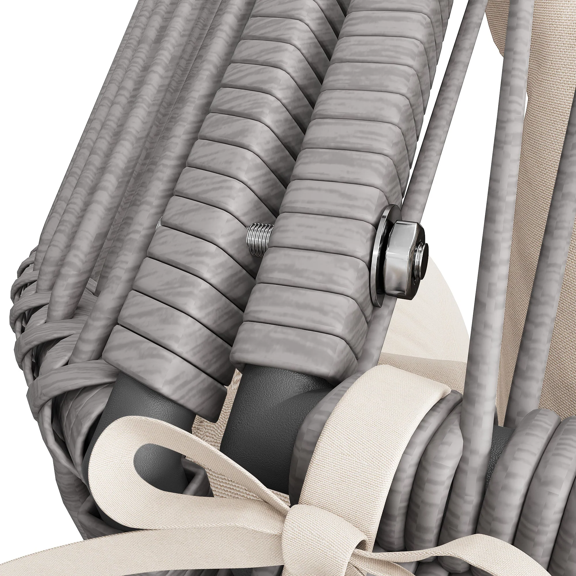 Outdoor Swing Egg Chair Double Patio Hanging Rocking Chair Grey - Image 9