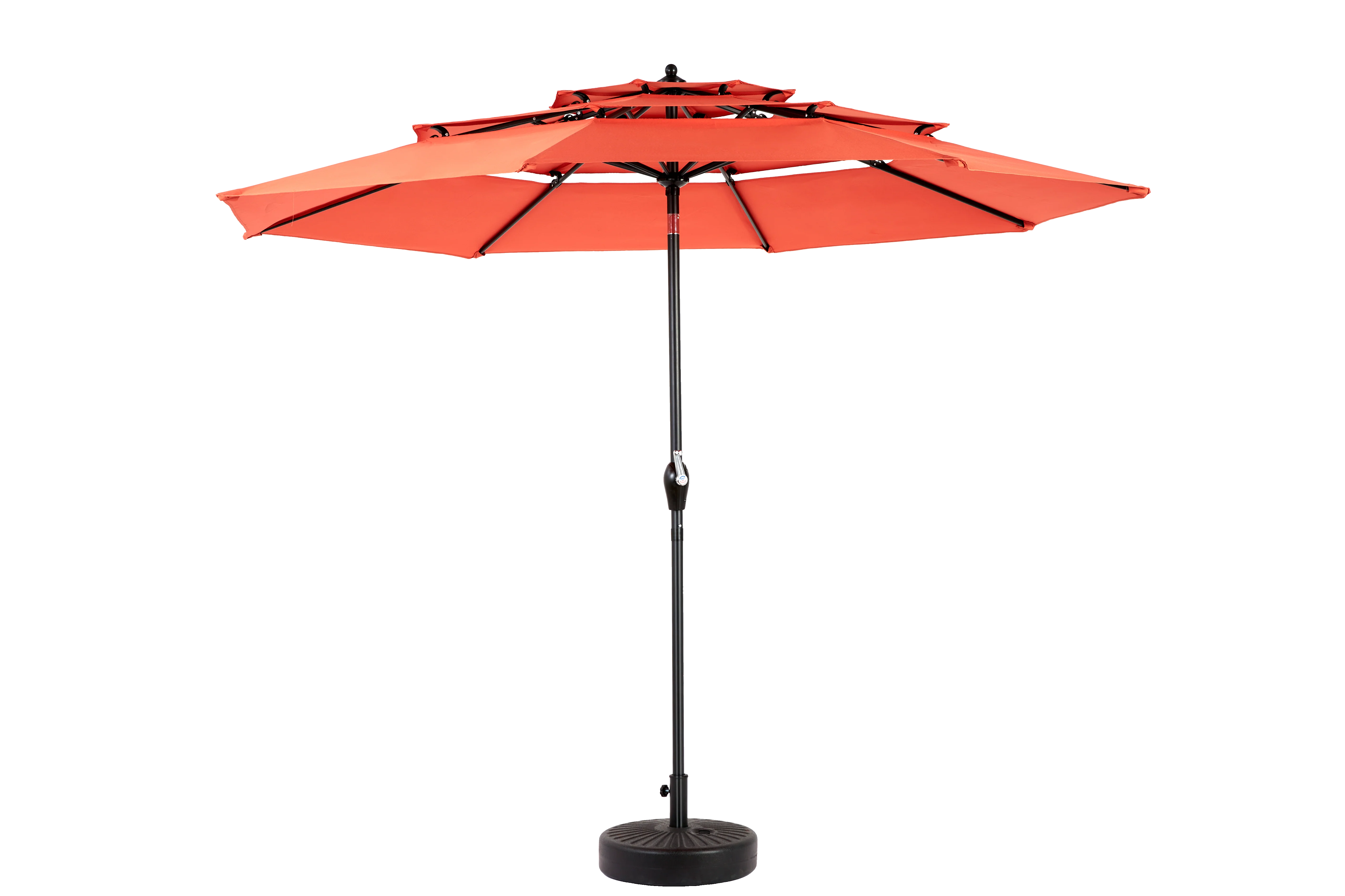 Outdoor Umbrella, 14.8 Ft Double Sided Rectangular Large with Crank, Orange - Image 3