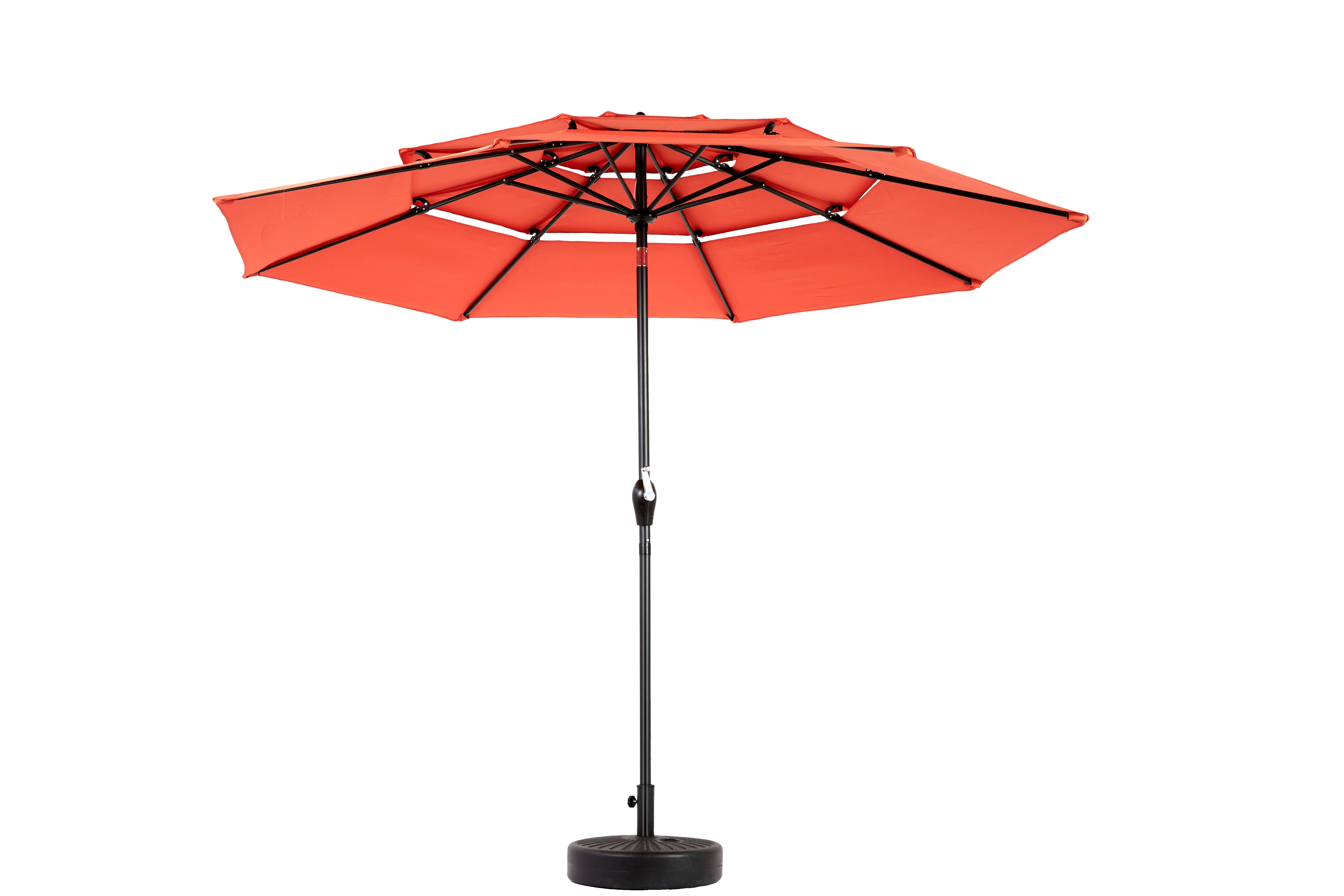 Outdoor Umbrella, 14.8 Ft Double Sided Rectangular Large with Crank, Orange - Image 4