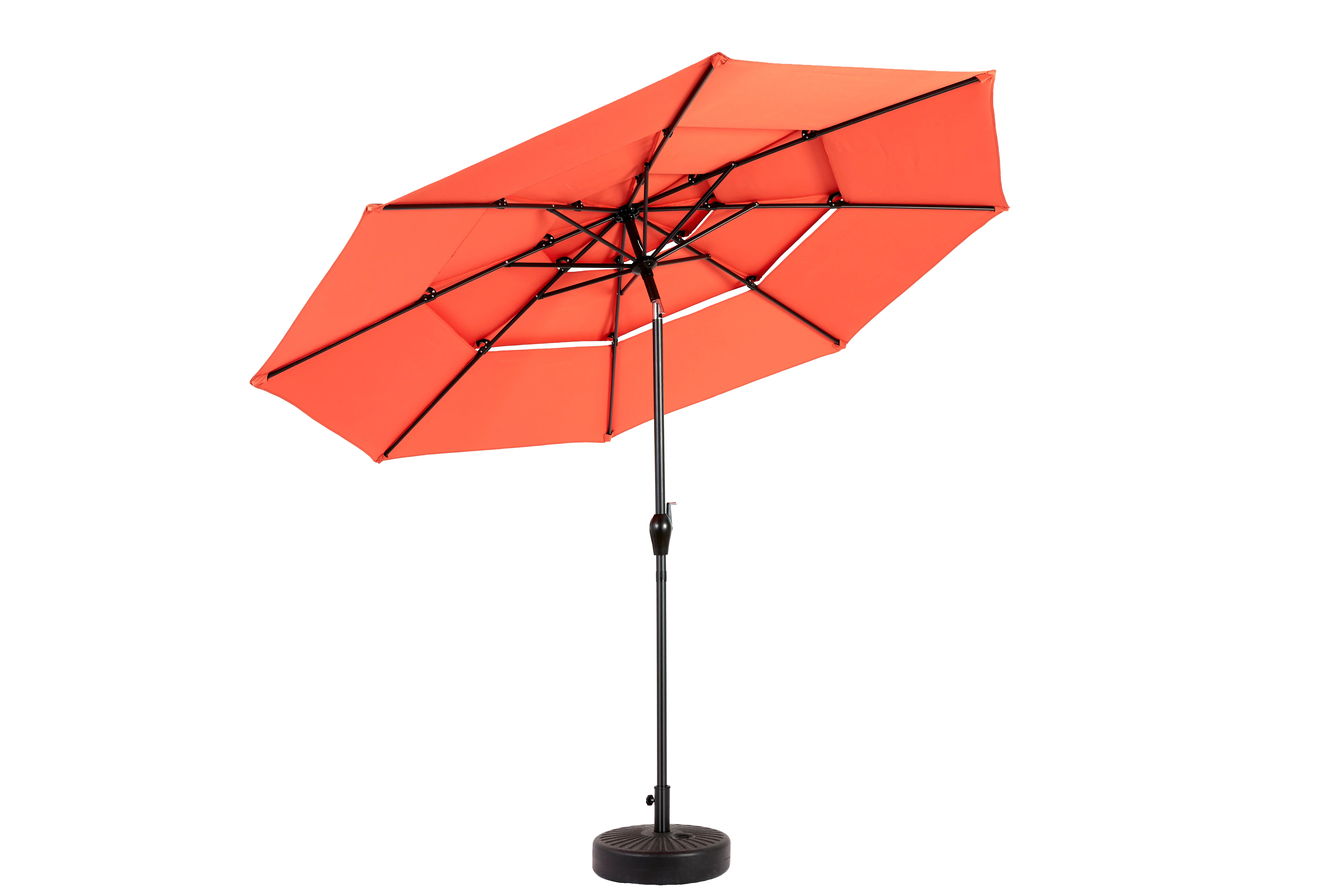 Outdoor Umbrella, 14.8 Ft Double Sided Rectangular Large with Crank, Orange - Image 5