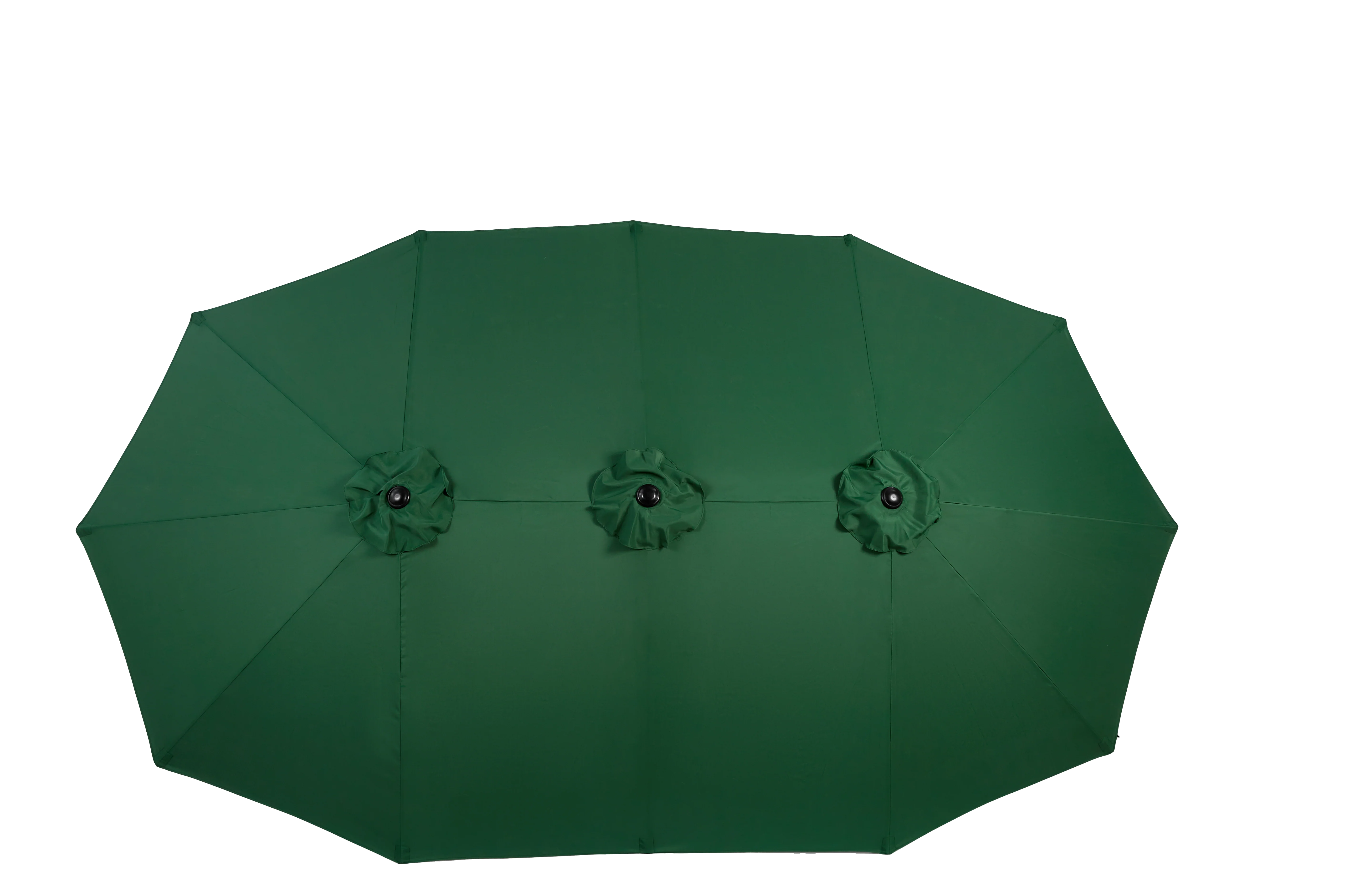 Outdoor Umbrella Double Sided 14.8 Ft Rectangular Large Crank - Dark Green - Image 5