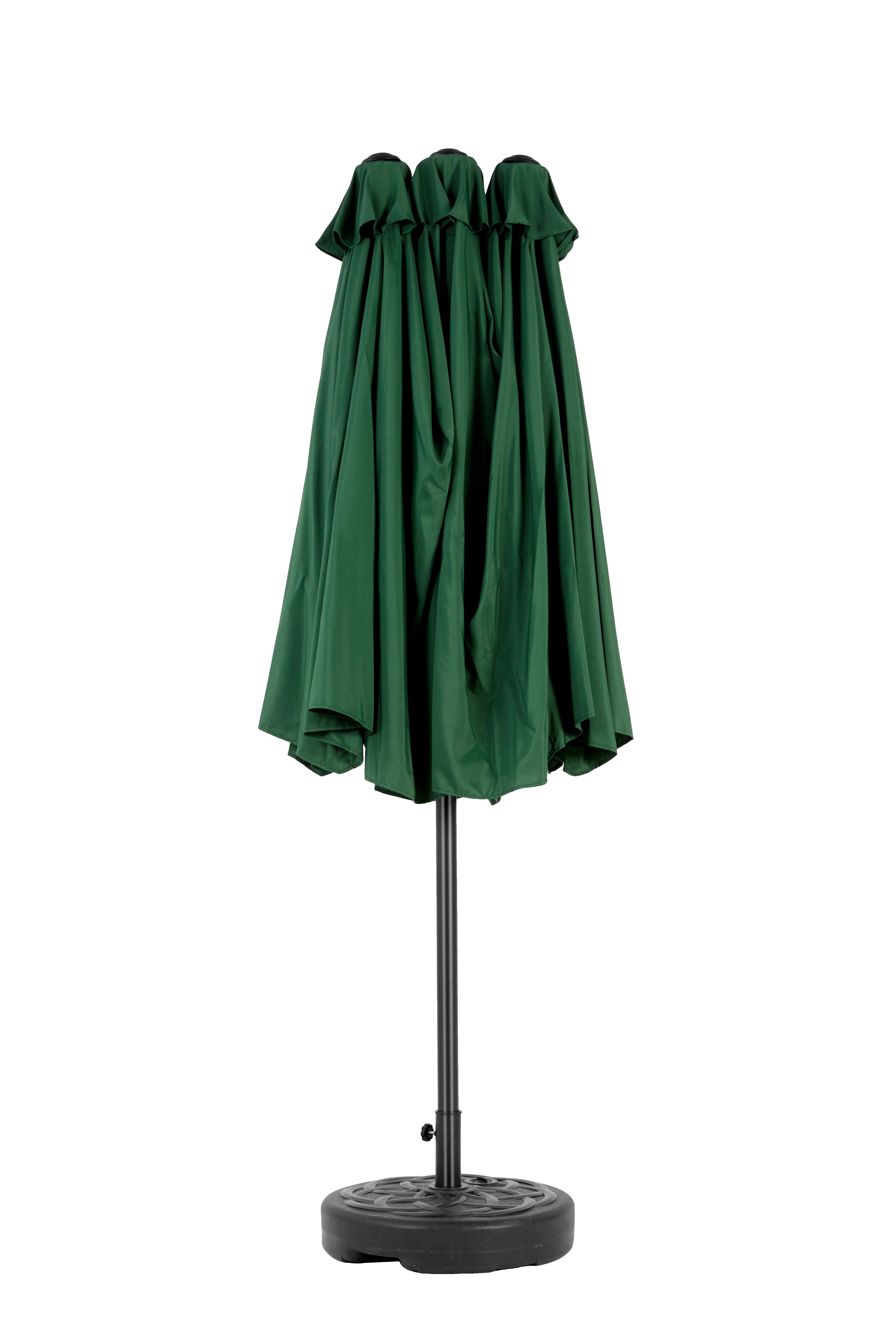 Outdoor Umbrella Double Sided 14.8 Ft Rectangular Large Crank - Dark Green - Image 6