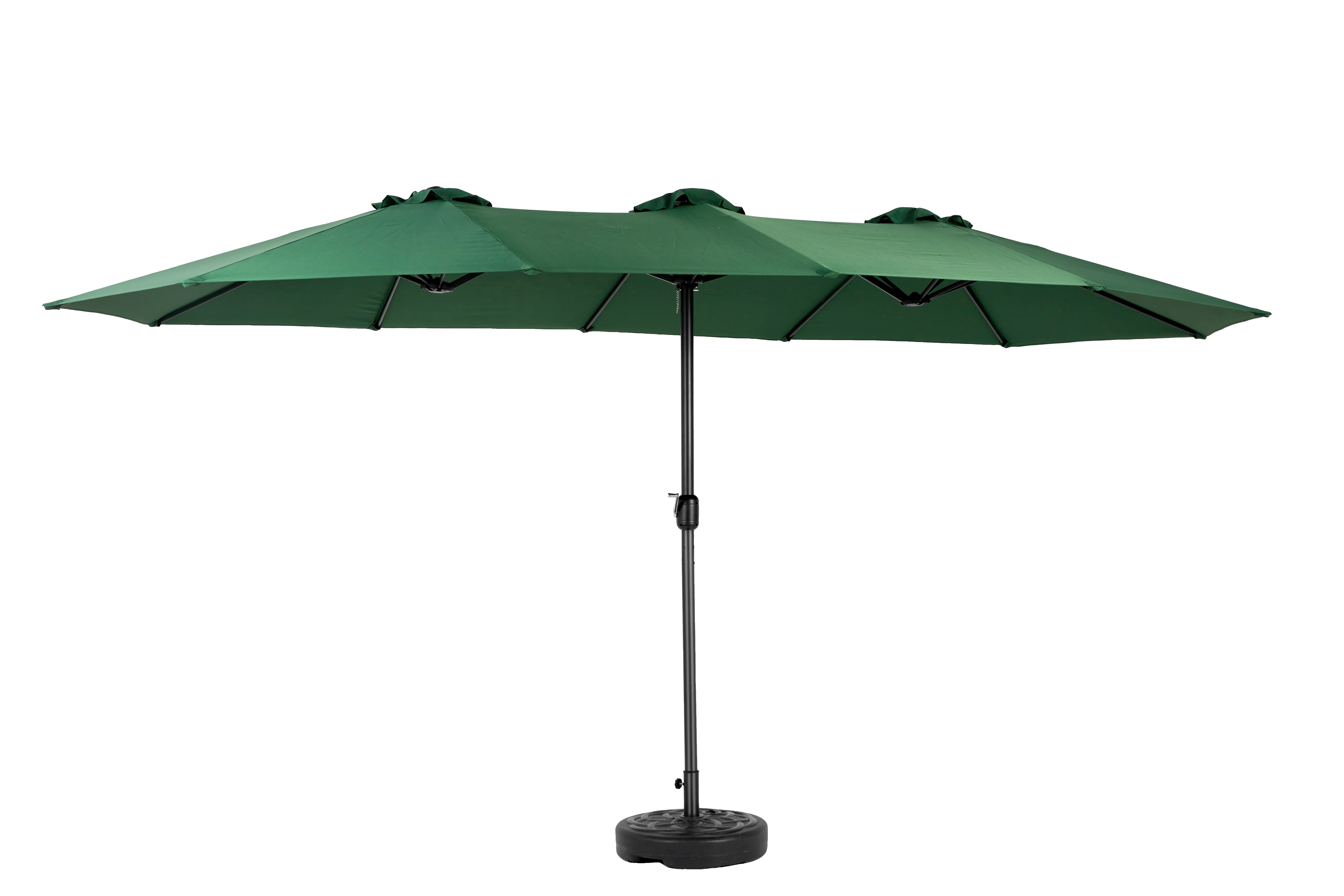 Outdoor Umbrella Double Sided 14.8 Ft Rectangular Large Crank - Dark Green - Image 7