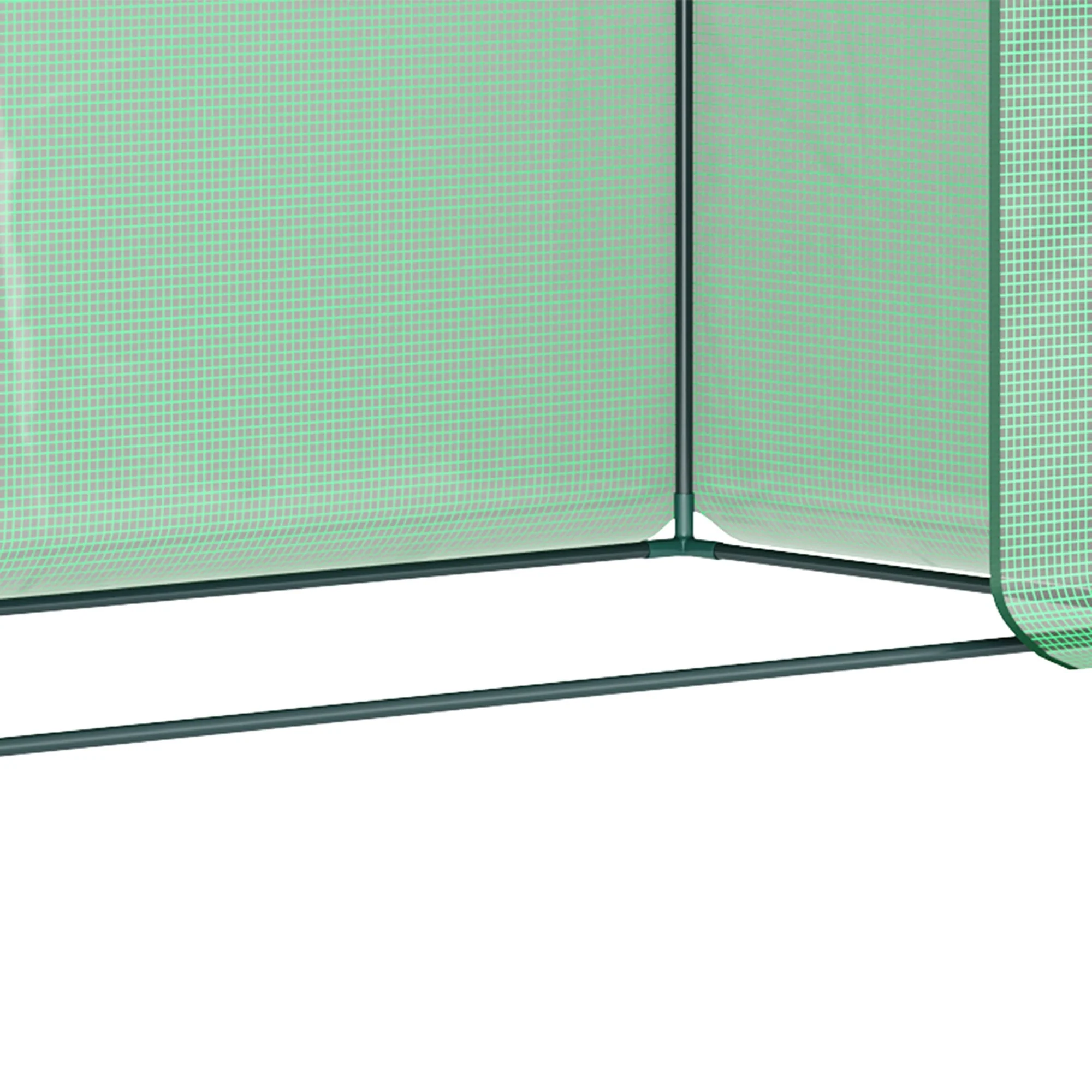 Outsunny Greenhouse with Roll-Up Door and Side Window, 200 x 76 x 168 cm, Green PE Mesh Film - Image 8