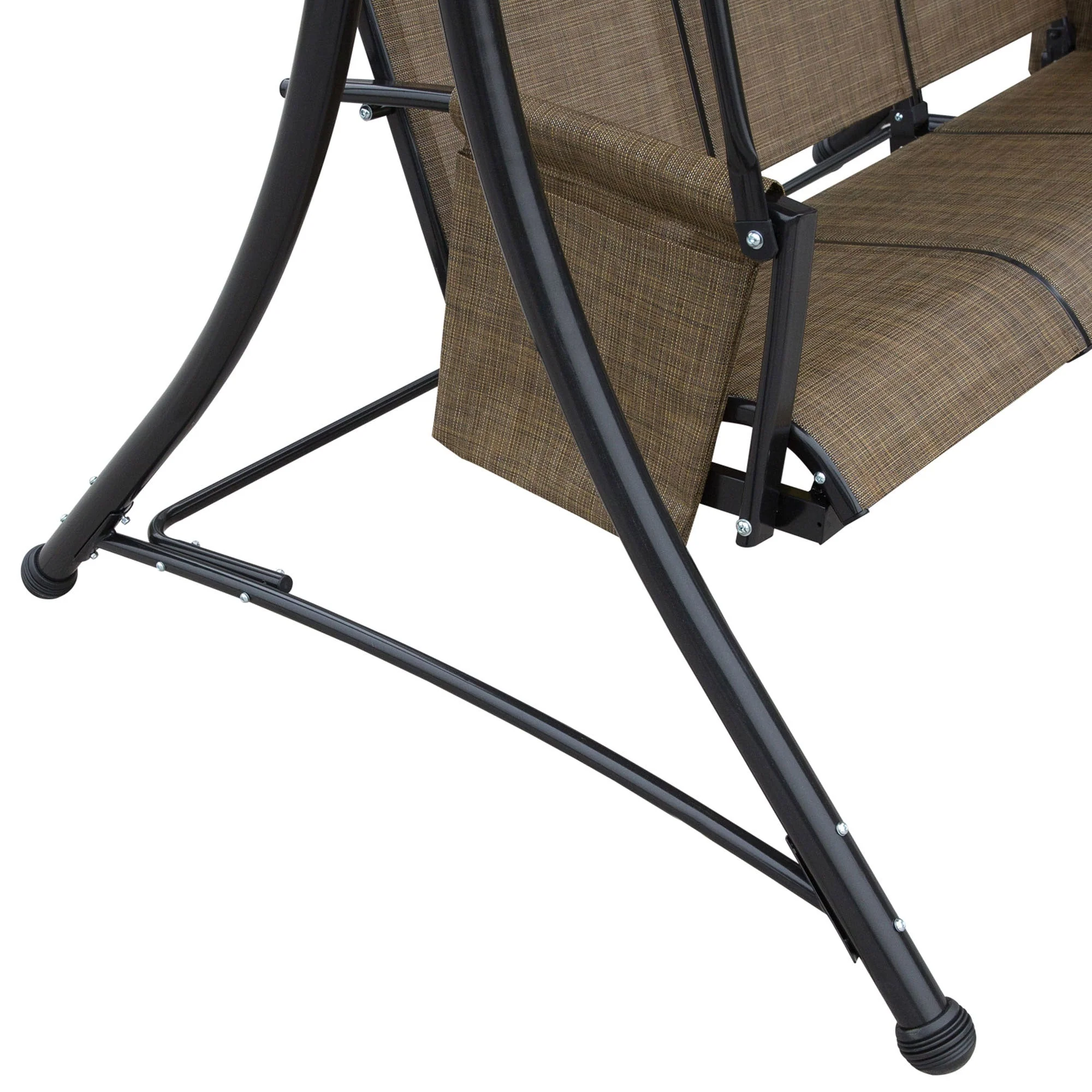Hollywood Swing 3-Seater Adjustable Sunshade 300kg Capacity, Brown - Image 8