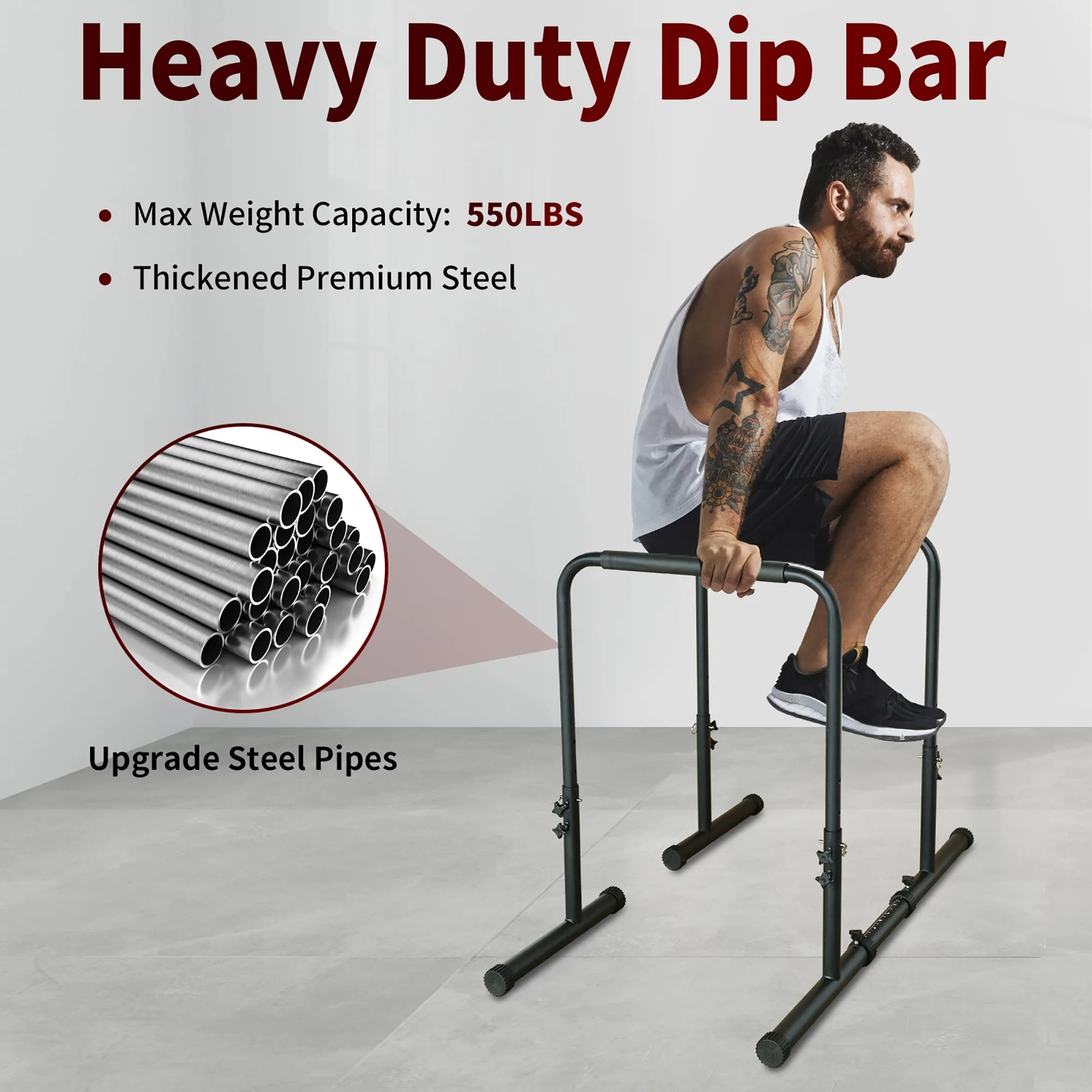 Parallel Bars, Adjustable Height, Heavy-Duty Steel - Image 6