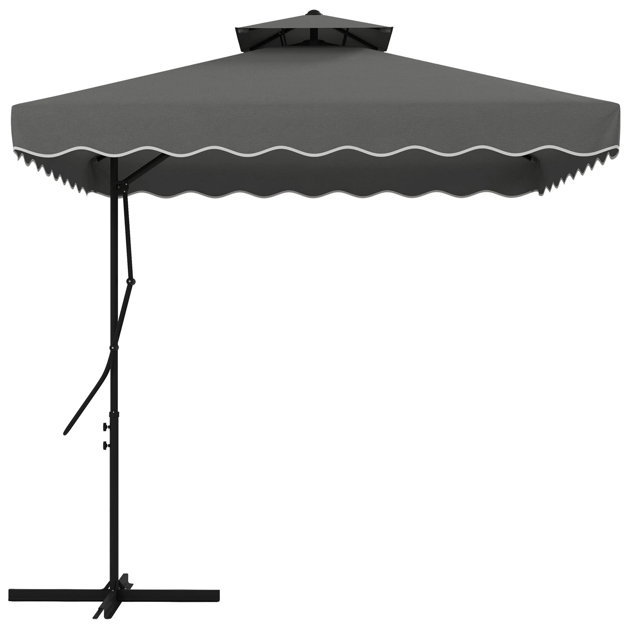 Parasol 243x243cm Balcony Cantilever UV Protection Dark Grey - Image 2
