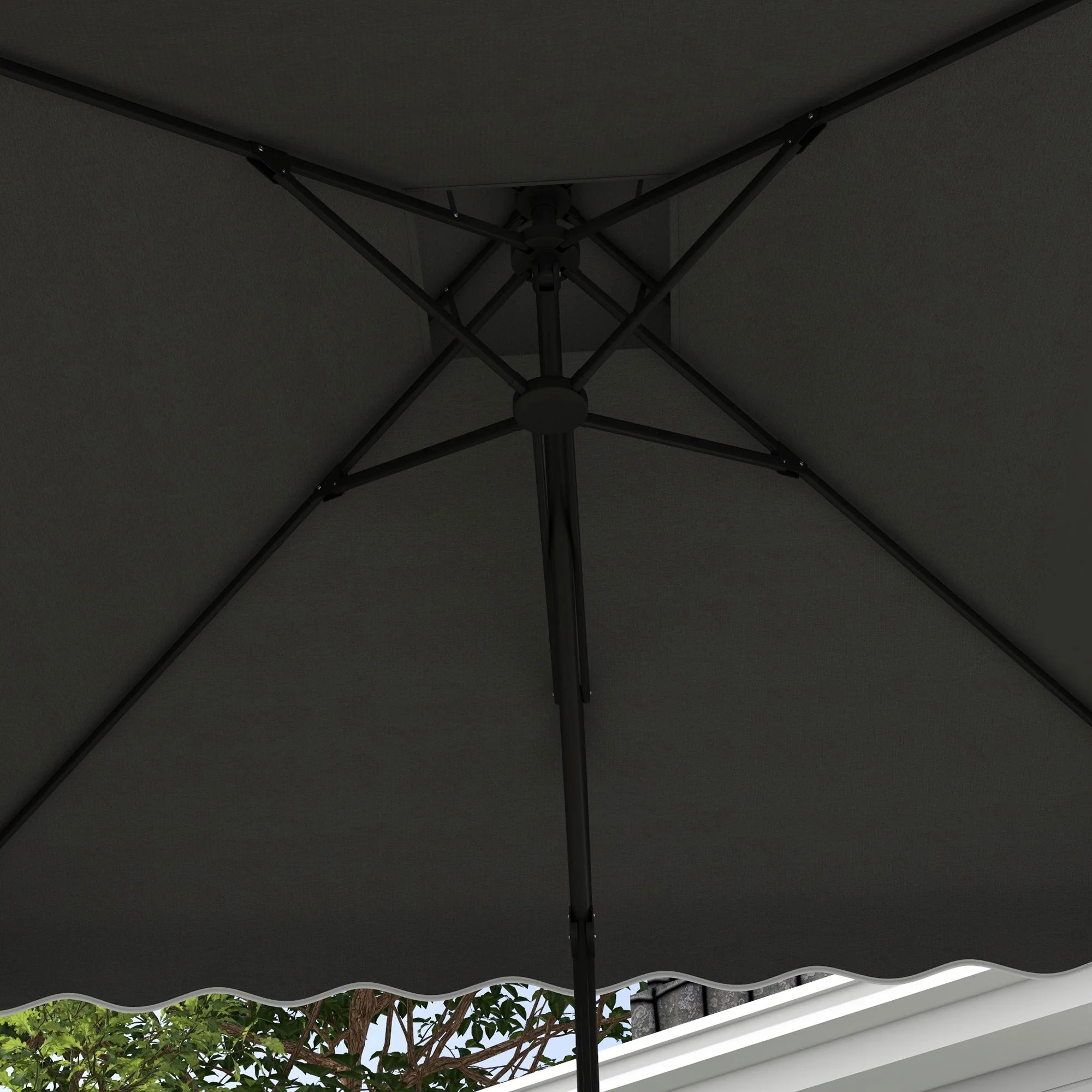 Parasol 243x243cm Balcony Cantilever UV Protection Dark Grey - Image 7